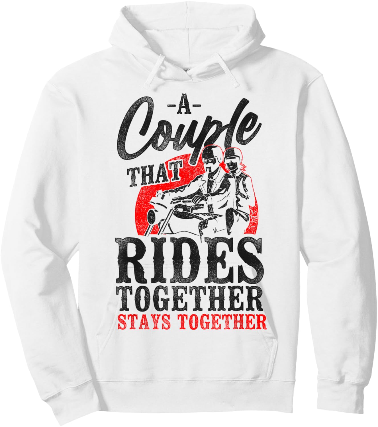 Classic Motorcycle Biker Couple Girlfriend Wedding Marriage Hoodie - Hoodie | White