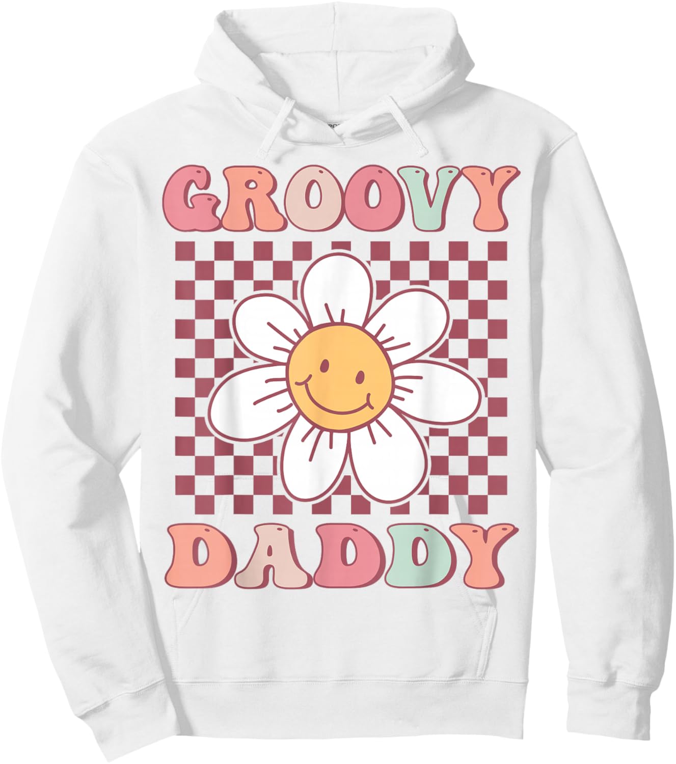 Groovy Daddy Matching Family Birthday Party Daisy Flower Hoodie - Hoodie | White