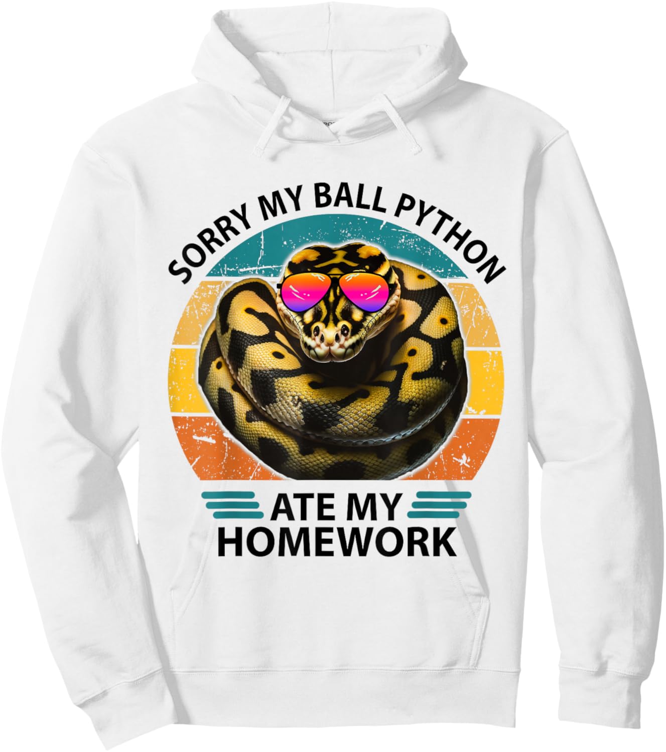Funny Ball Python Lover Ate My Homework sarcastic quotes Kid Hoodie - Hoodie | White