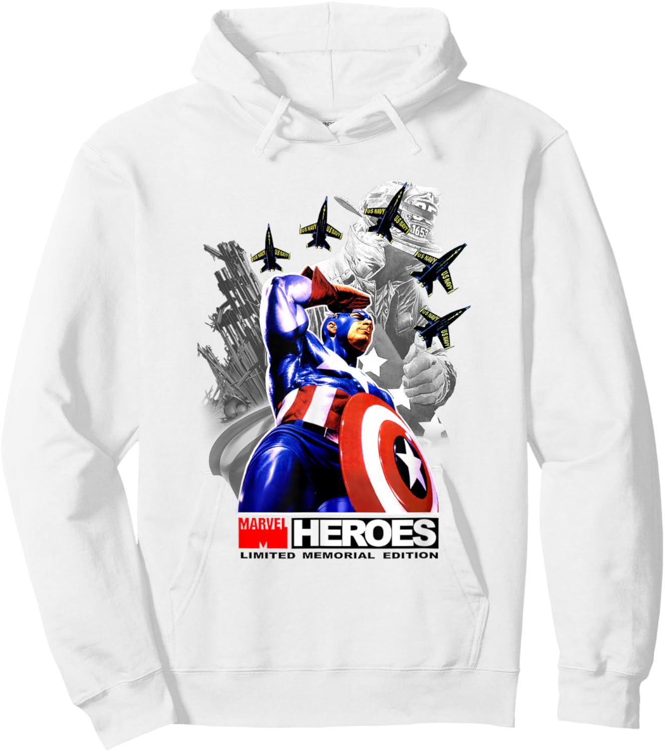 Marvel Captain America New York Heroes Memorial Tribute Hoodie - Hoodie | White