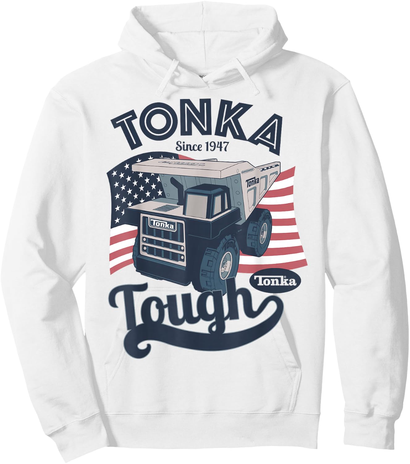 Tonka Tough American Flag Logo Hoodie - Hoodie | White