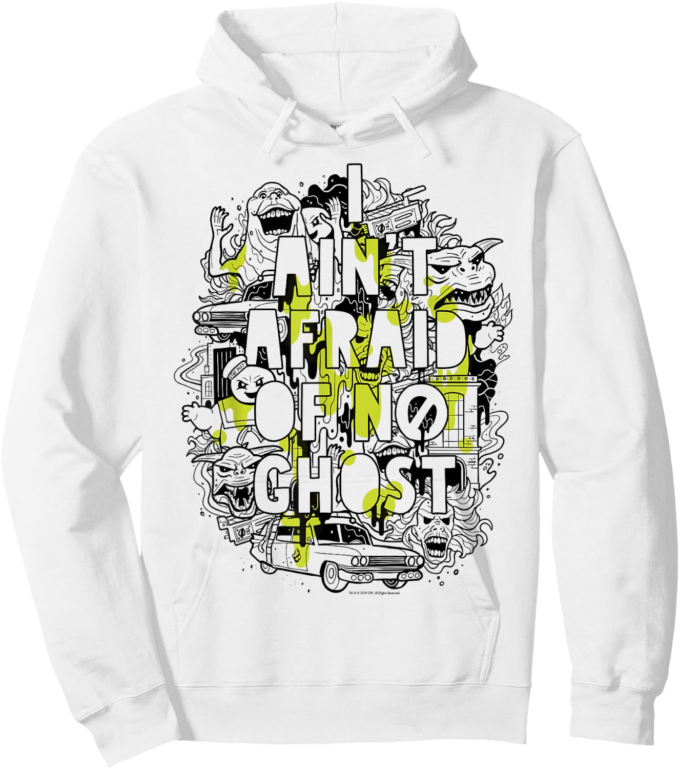 Ghostbusters Ain't Afraid Collage Slime Drip Poster Hoodie - Hoodie | White