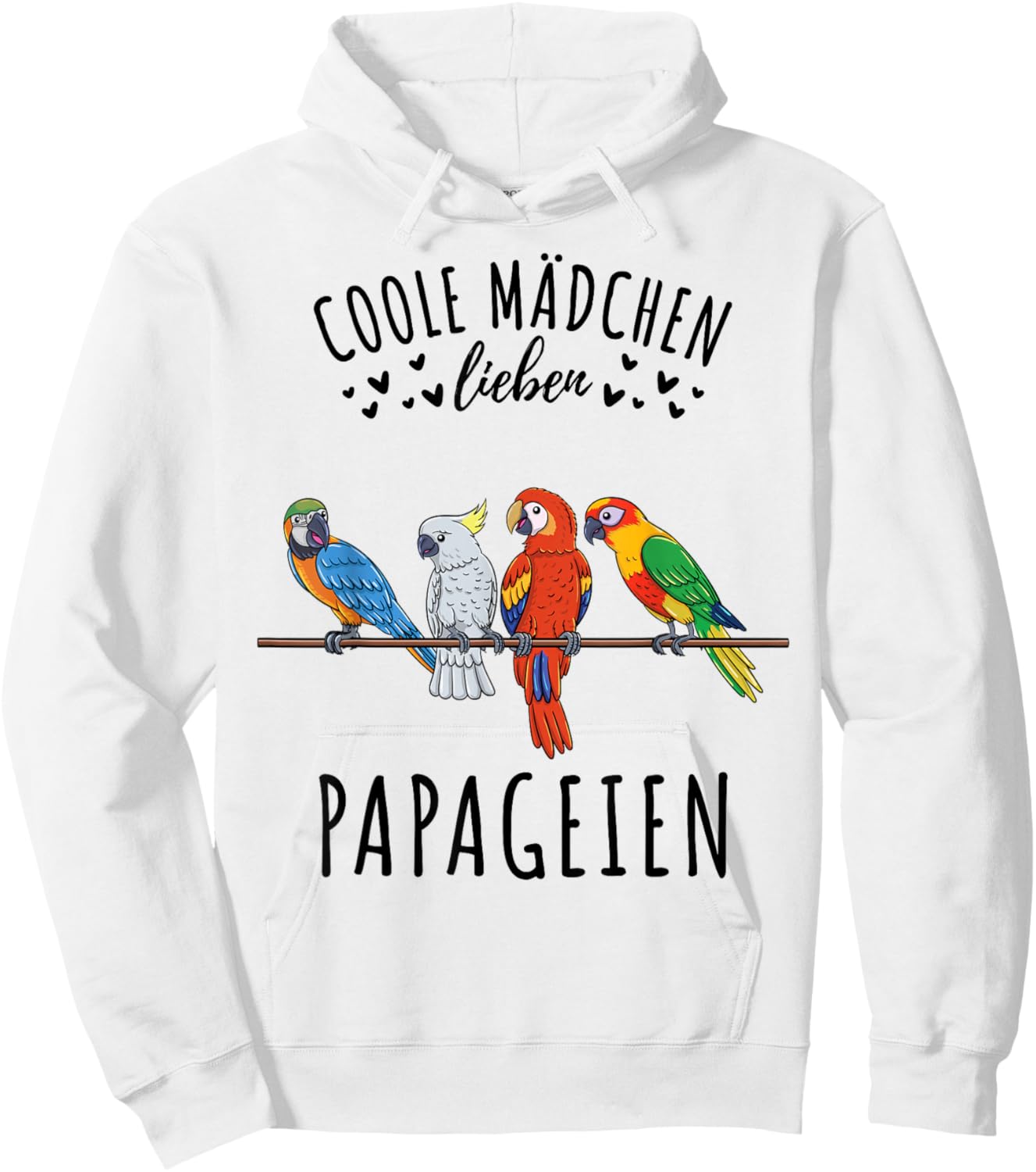 Coole Mädchen lieben Papageien Hoodie - Hoodie | White