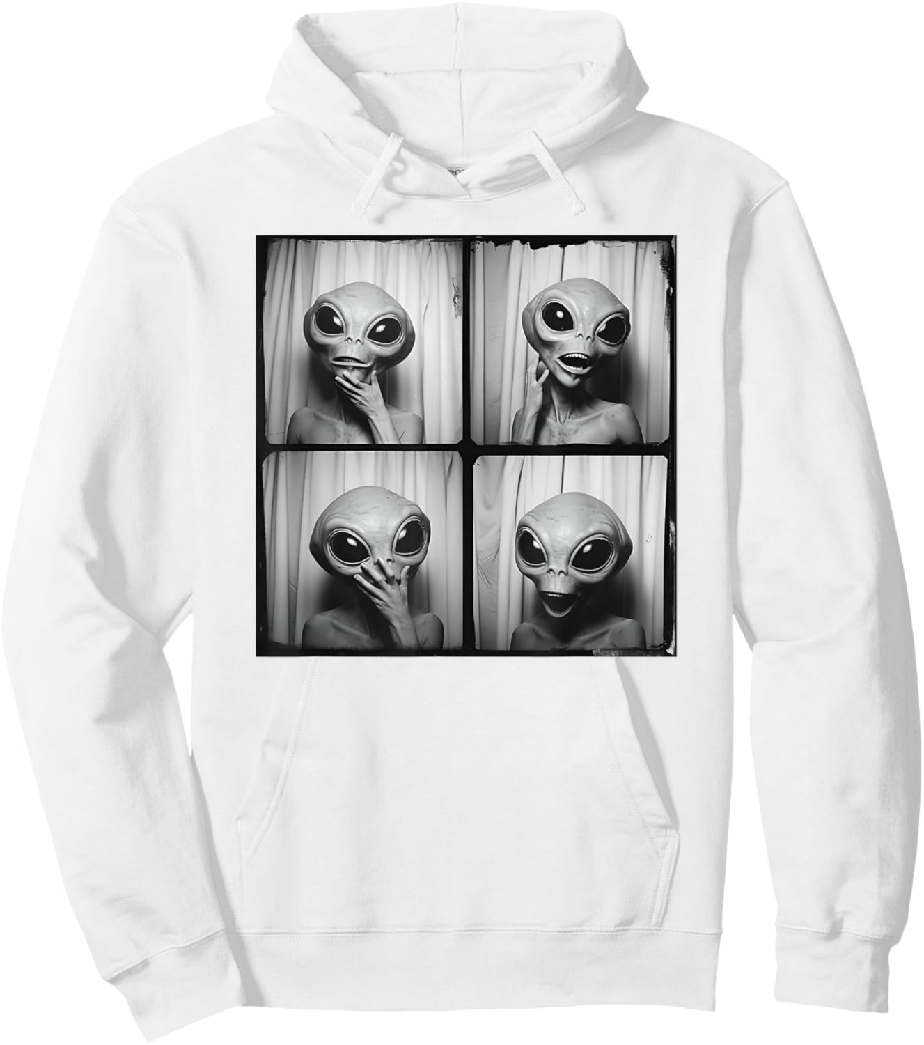Grey Alien Head Real Martian Photograph Retro Alien Hoodie - Hoodie | White