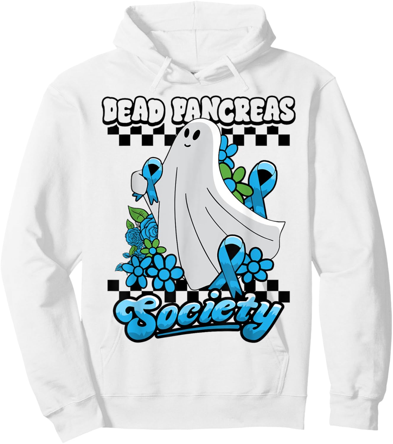 Diabetes Awareness Dead Pancreas Society Ghost Halloween Hoodie - Hoodie | White