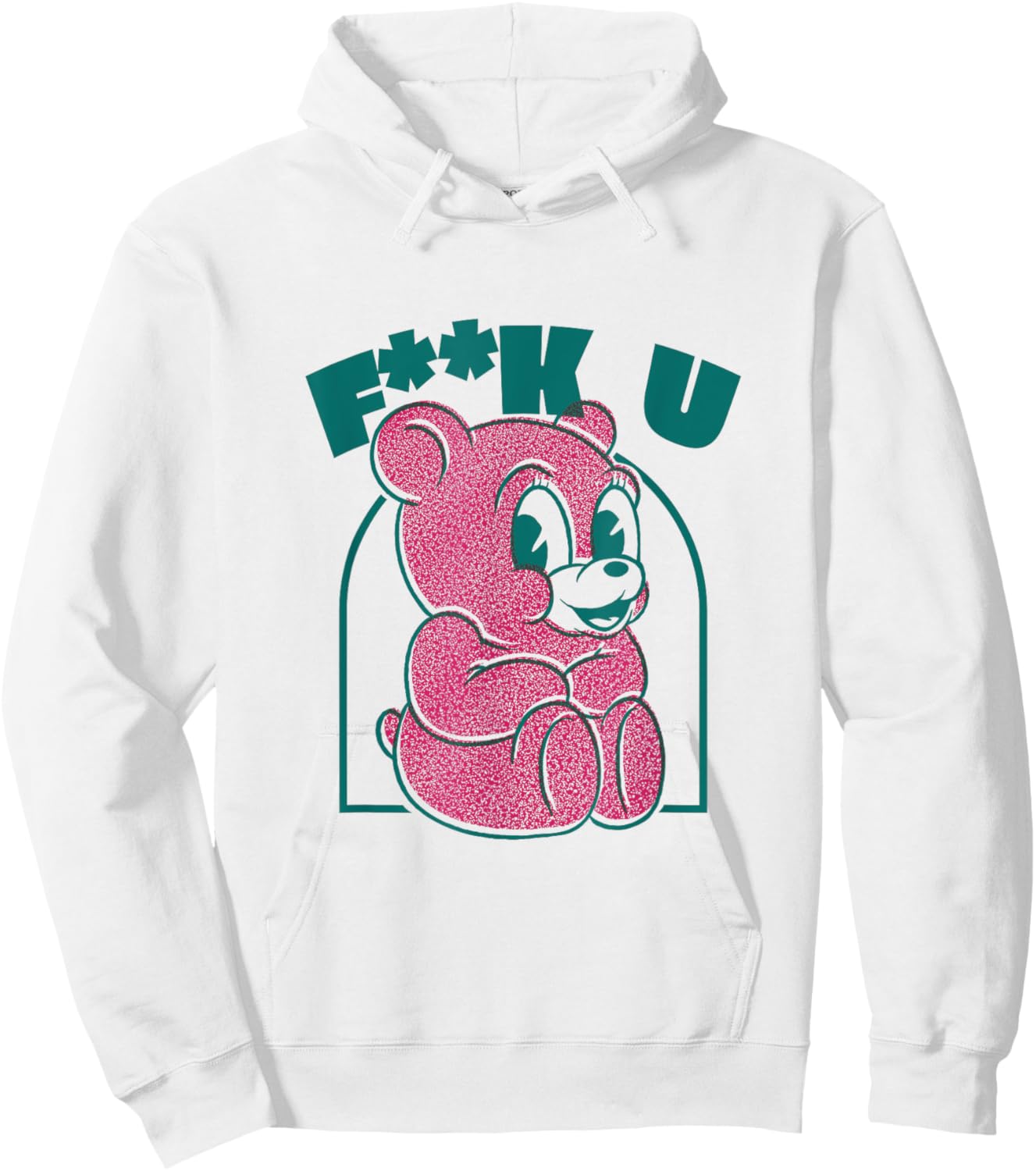 Cute teddy bear Fuck You provocative middle finger Hoodie - Hoodie | White