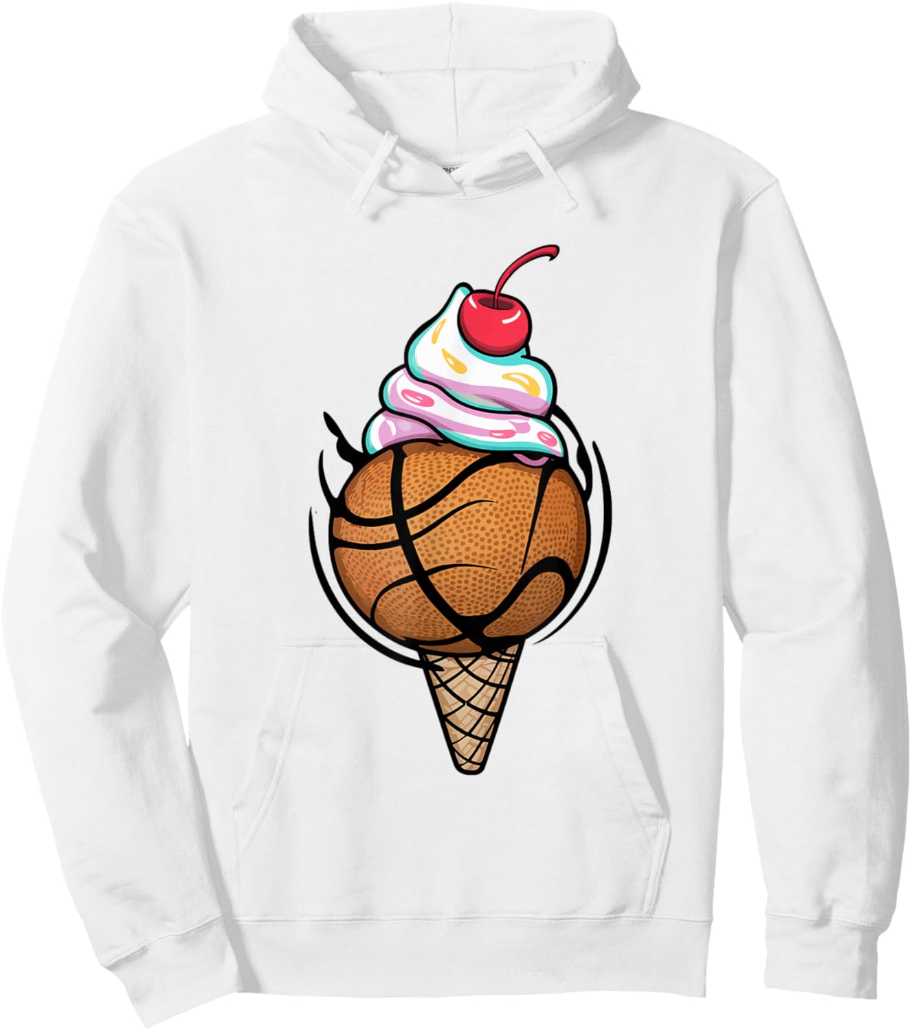 Basketball ice cream basketball Hoodie - Hoodie | White