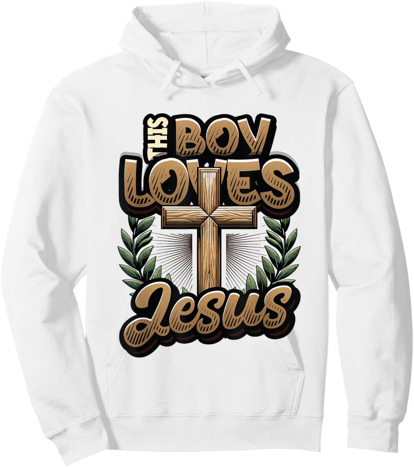 This Boy Loves Jesus - Christian Boys Jesus Hoodie - Hoodie | White
