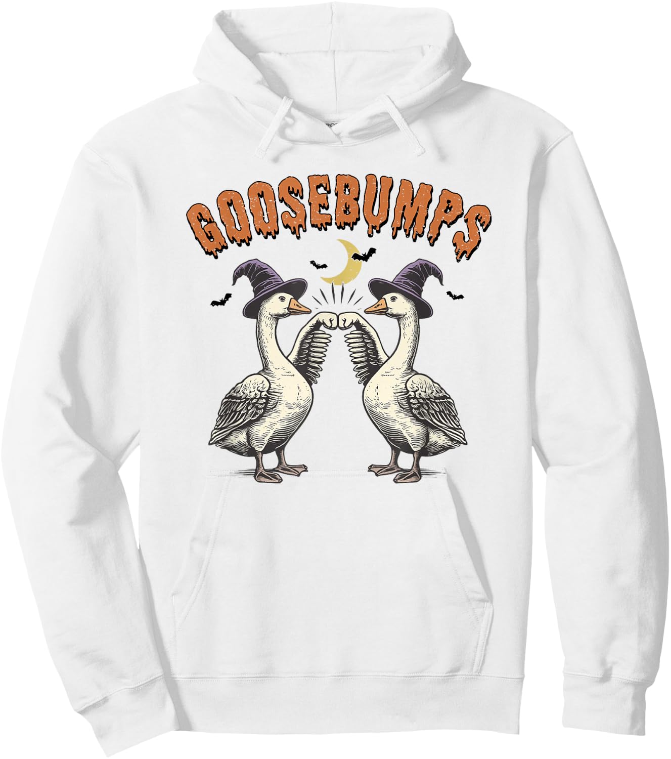 Goosebumps Halloween, Funny Goose Lover, Goose Halloween Hoodie - Hoodie | White