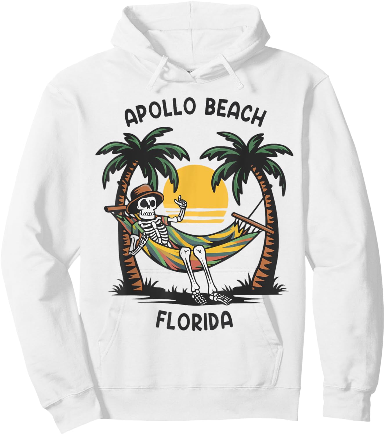 Vintage Apollo Beach Florida Palms FL Sunset Funny Hoodie - Hoodie | White