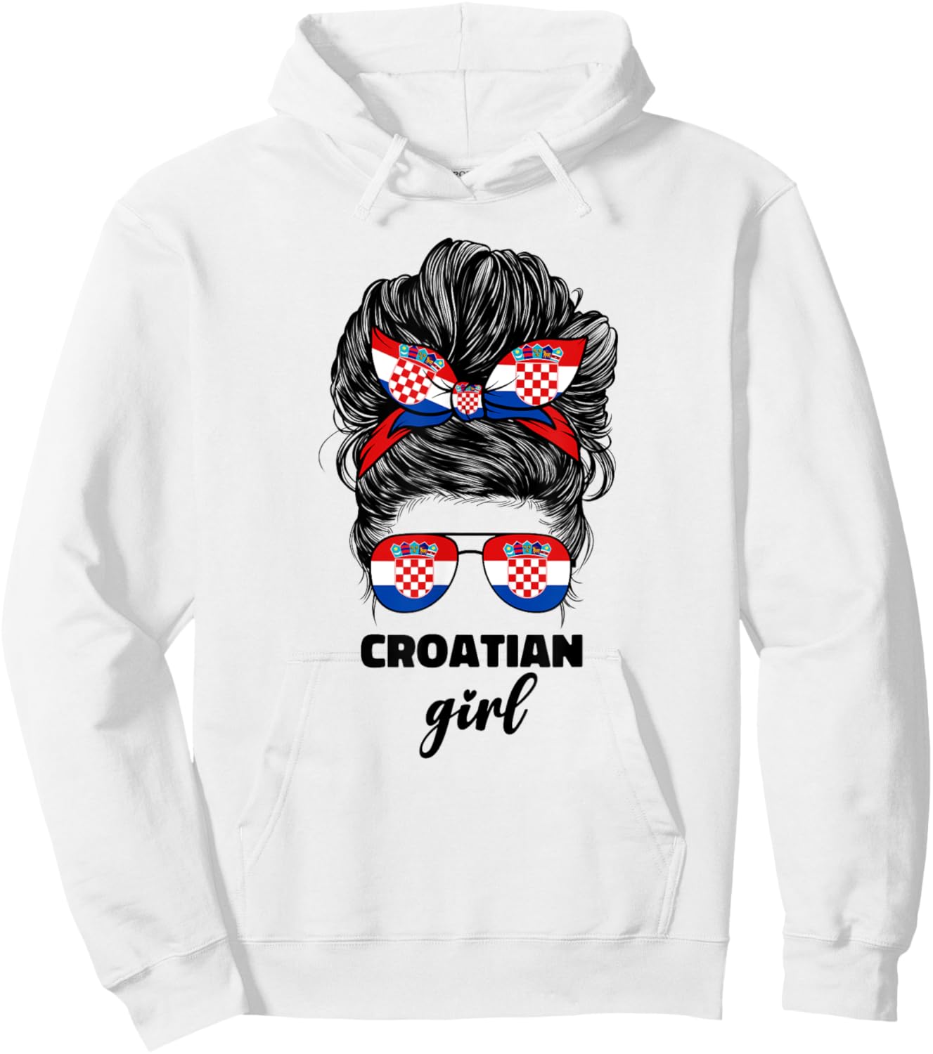 Croatian Girl Hrvatska Croats Croatia Flag Girls Hoodie - Hoodie | White