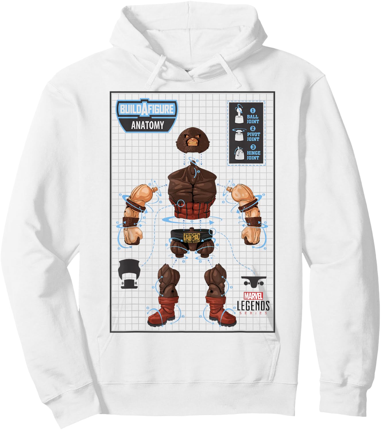 Marvel Legends Series Juggernaut Build A Figure Anatomy Hoodie - Hoodie | White