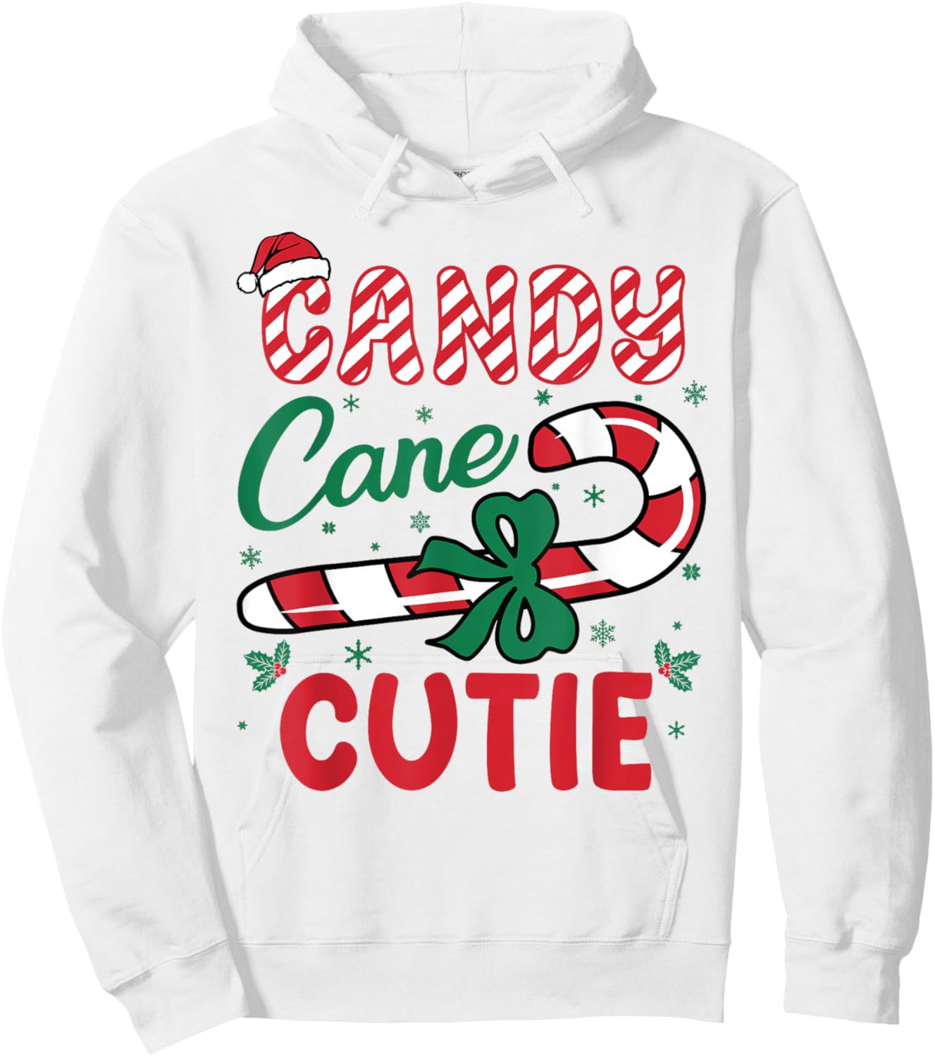 Candy Cane Cutie Funny Christmas Holiday Boys Toddlers kids Hoodie - Hoodie | White