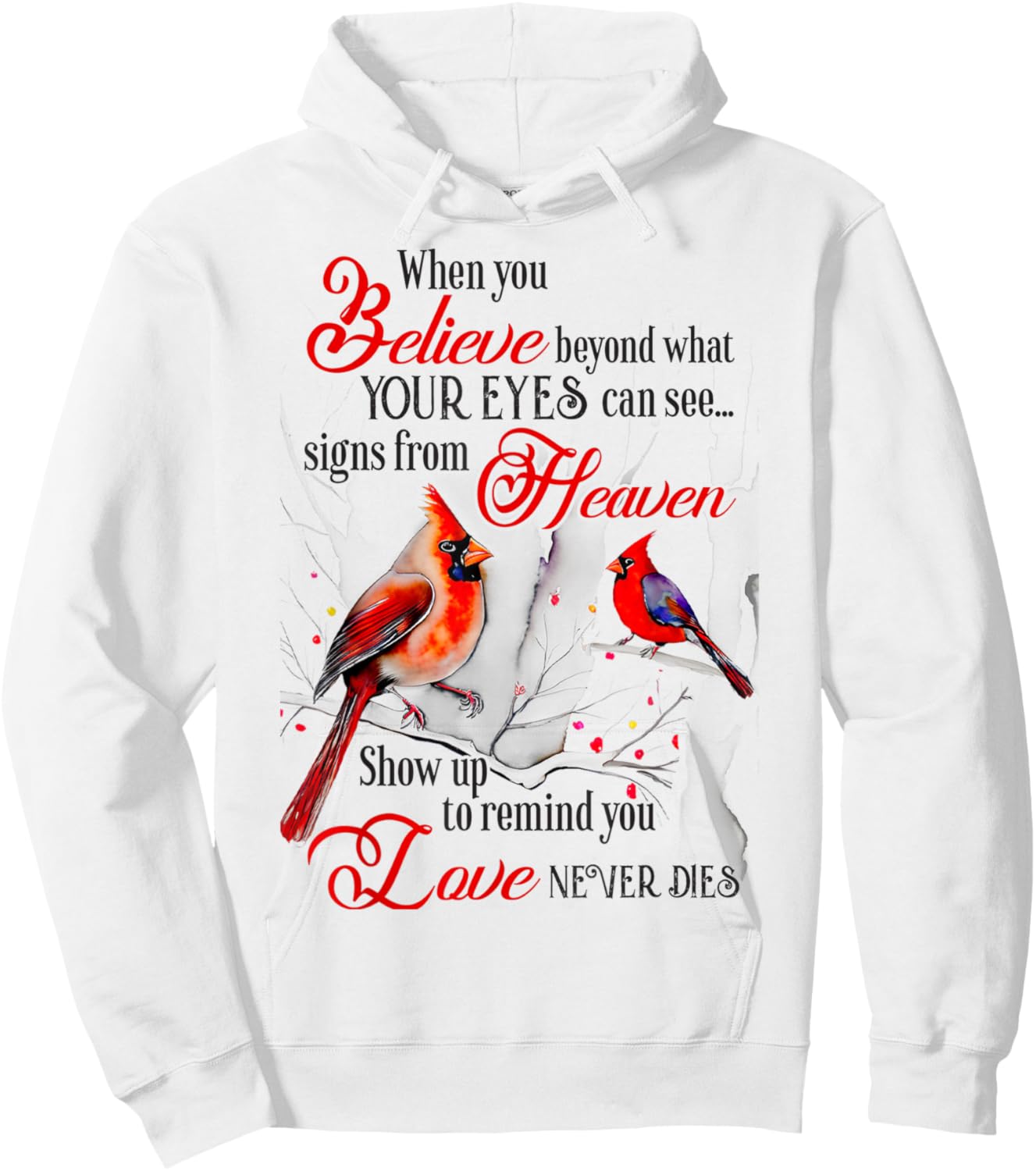 Women Mom Friend Christian Religious Cardinal Bird Hoodie - Hoodie | White