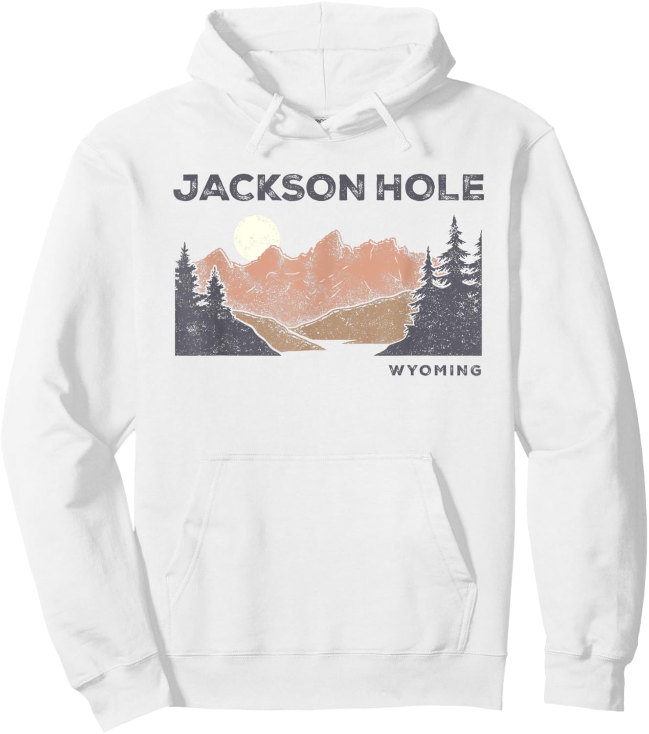 Retro Jackson Hole Wyoming Grand Teton Vintage Hoodie - Hoodie | White