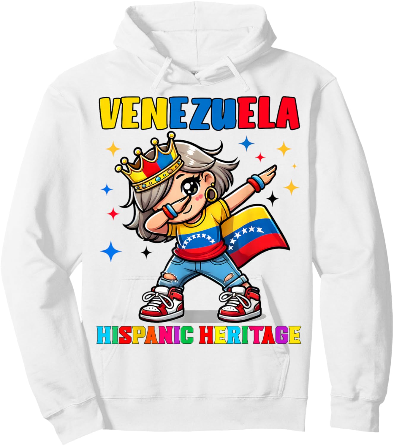 Venezuela Dabbing Girl Hispanic Heritage Celebration for Kid Hoodie - Hoodie | White