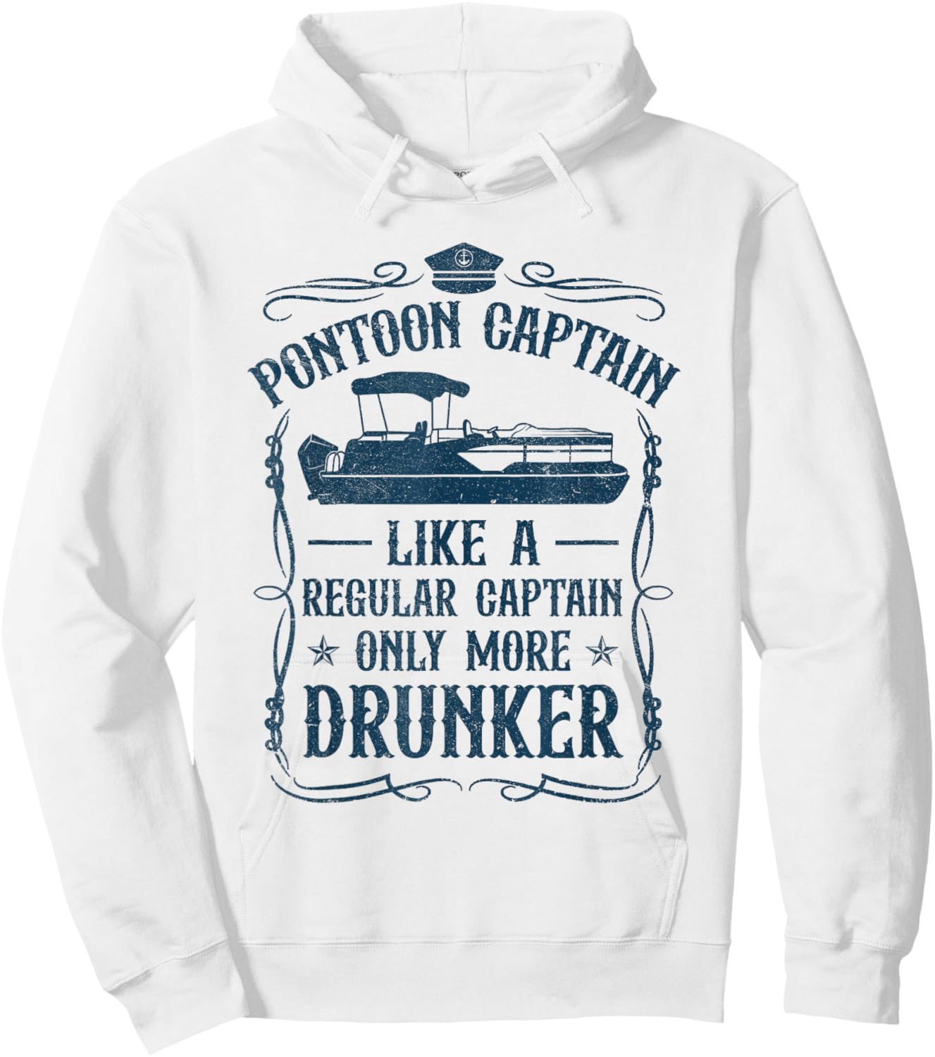 Pontoon Captain Regular Captain Drunker Boat Captain Hoodie - Hoodie | White