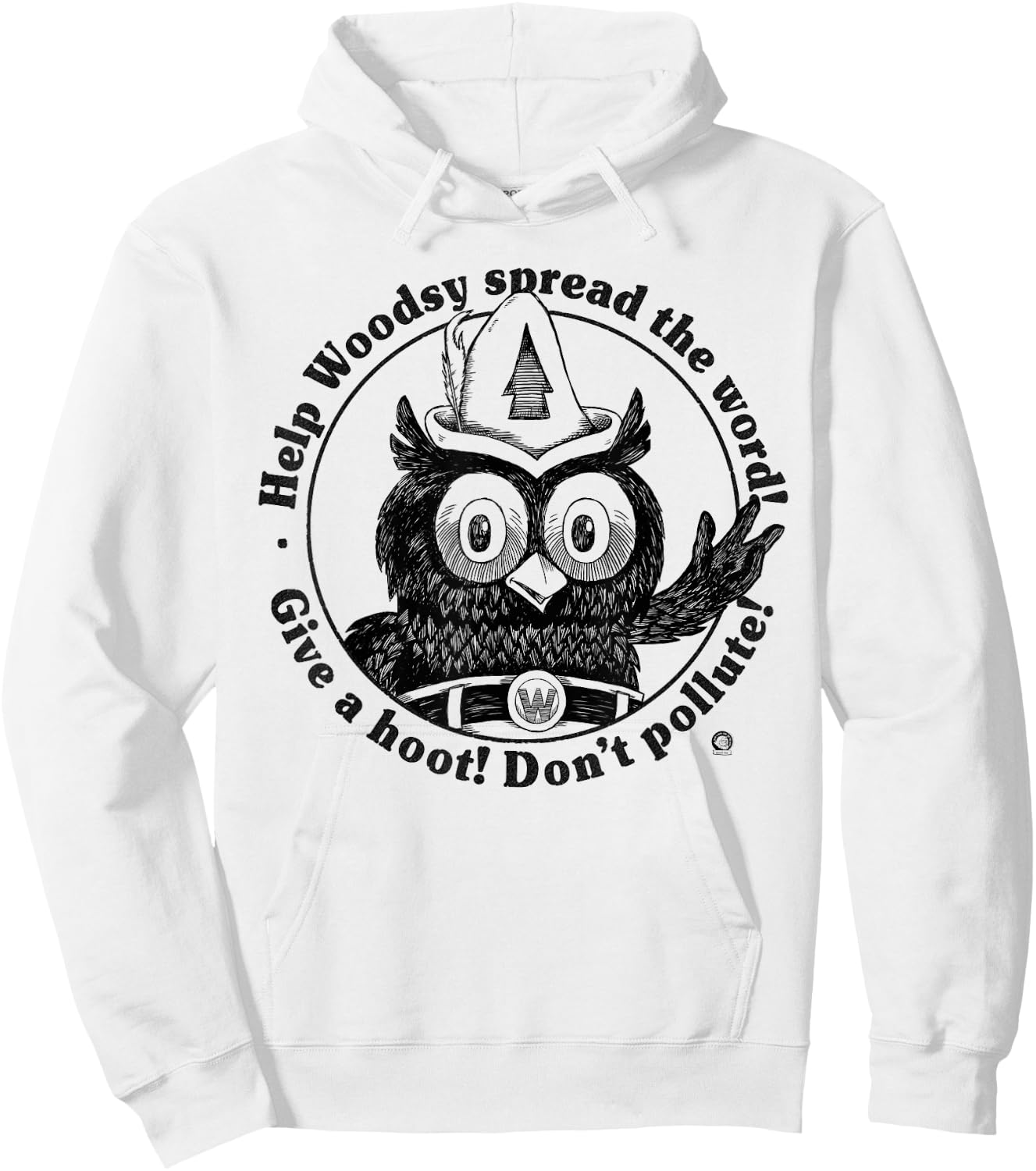 Woodsy Owl Give a Hoot Don't Pollute 70s Vintage Hoodie - Hoodie | White