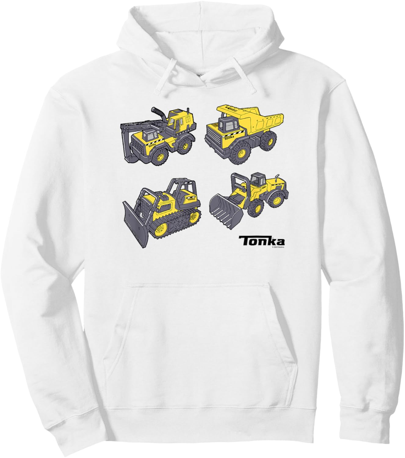 Tonka Construction Types of Trucks Logo Hoodie - Hoodie | White