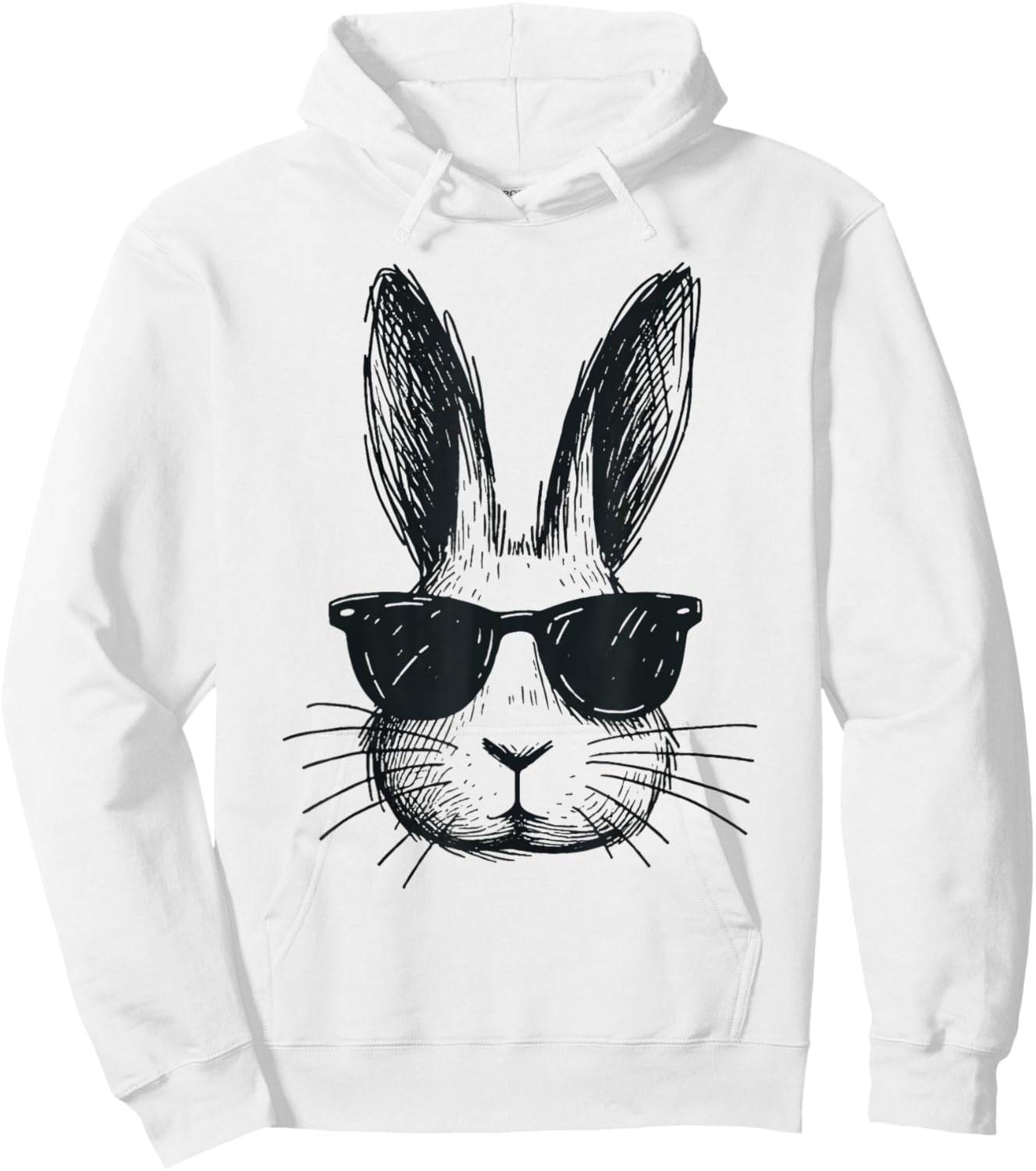 Bunny Face With Sunglasses Easter Day For Boys Men Kids Hoodie - Hoodie | White