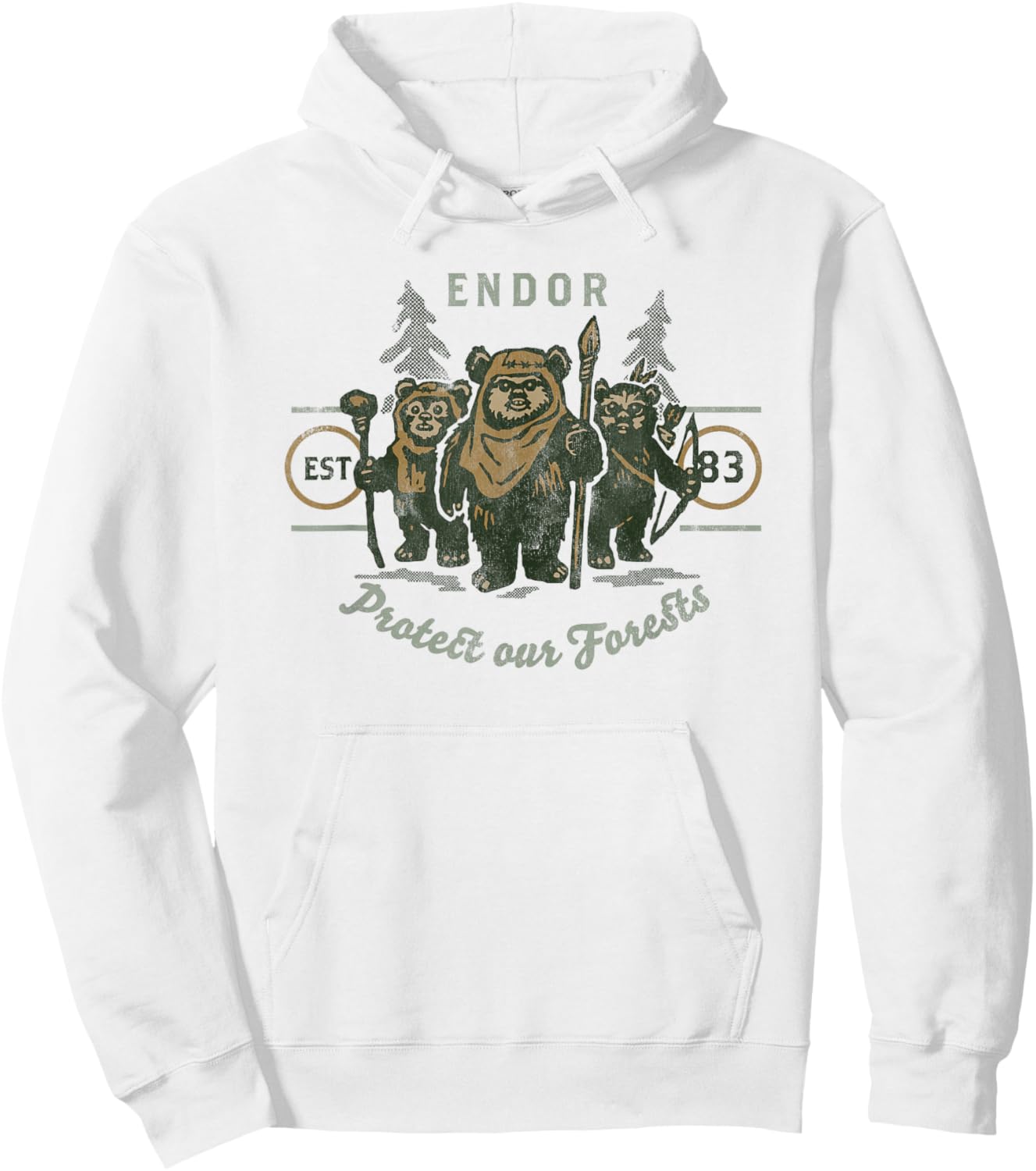 Star Wars Ewok Endor Protect Our Forests Hoodie - Hoodie | White