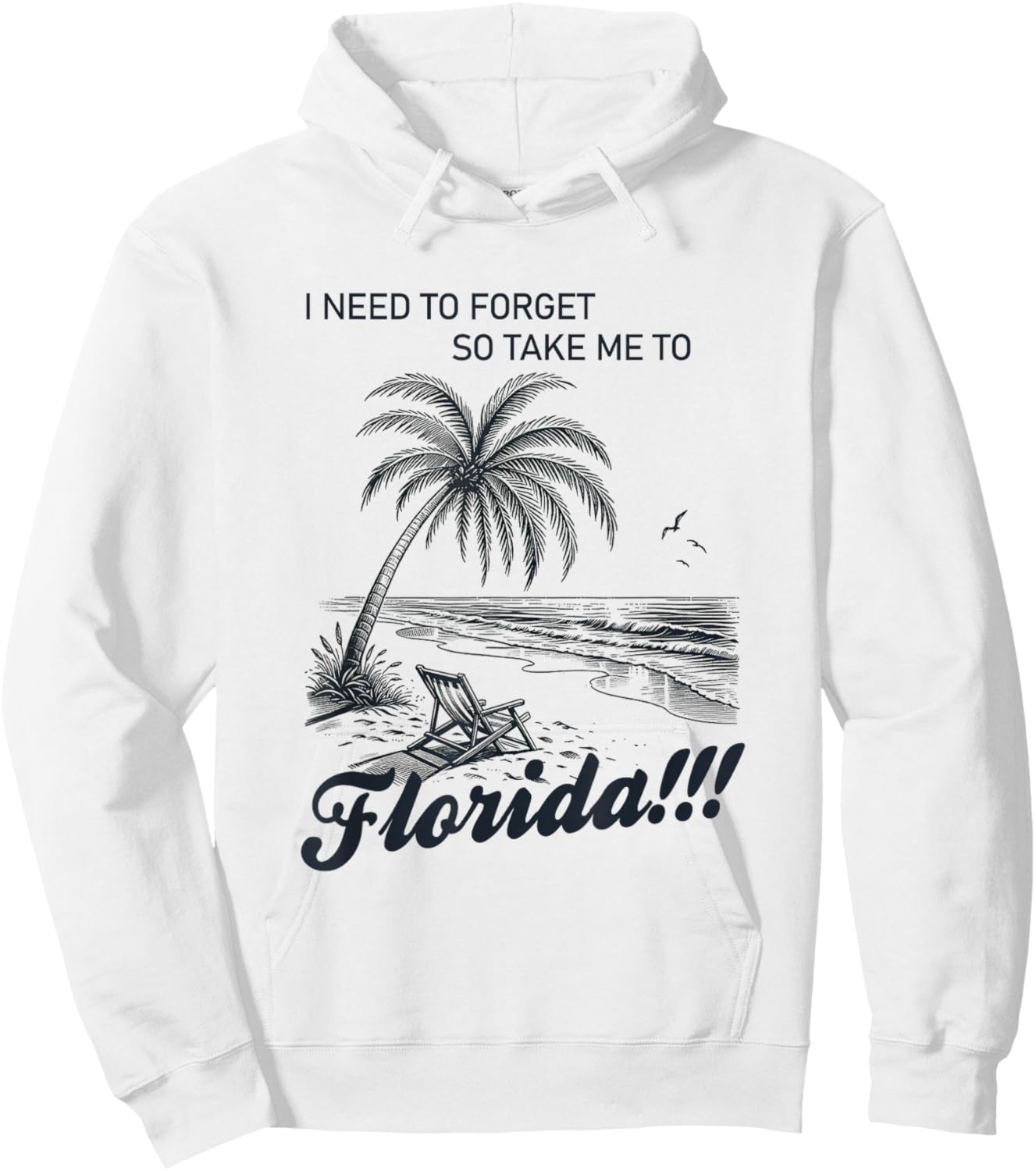 I Need To Forget So take Me To Florida retro palm tree beach Hoodie - Hoodie | White