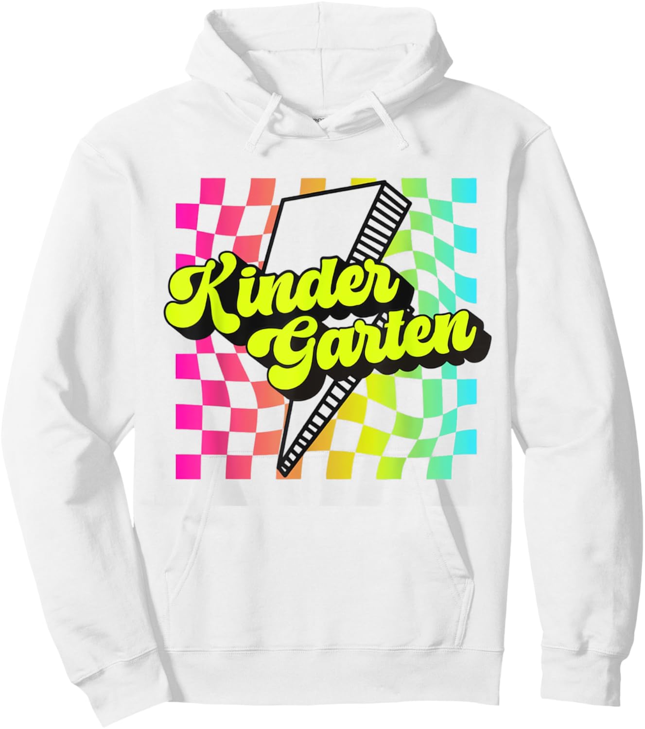 Retro Kindergarten Lightning Bolt Elementary Back To School Hoodie - Hoodie | White