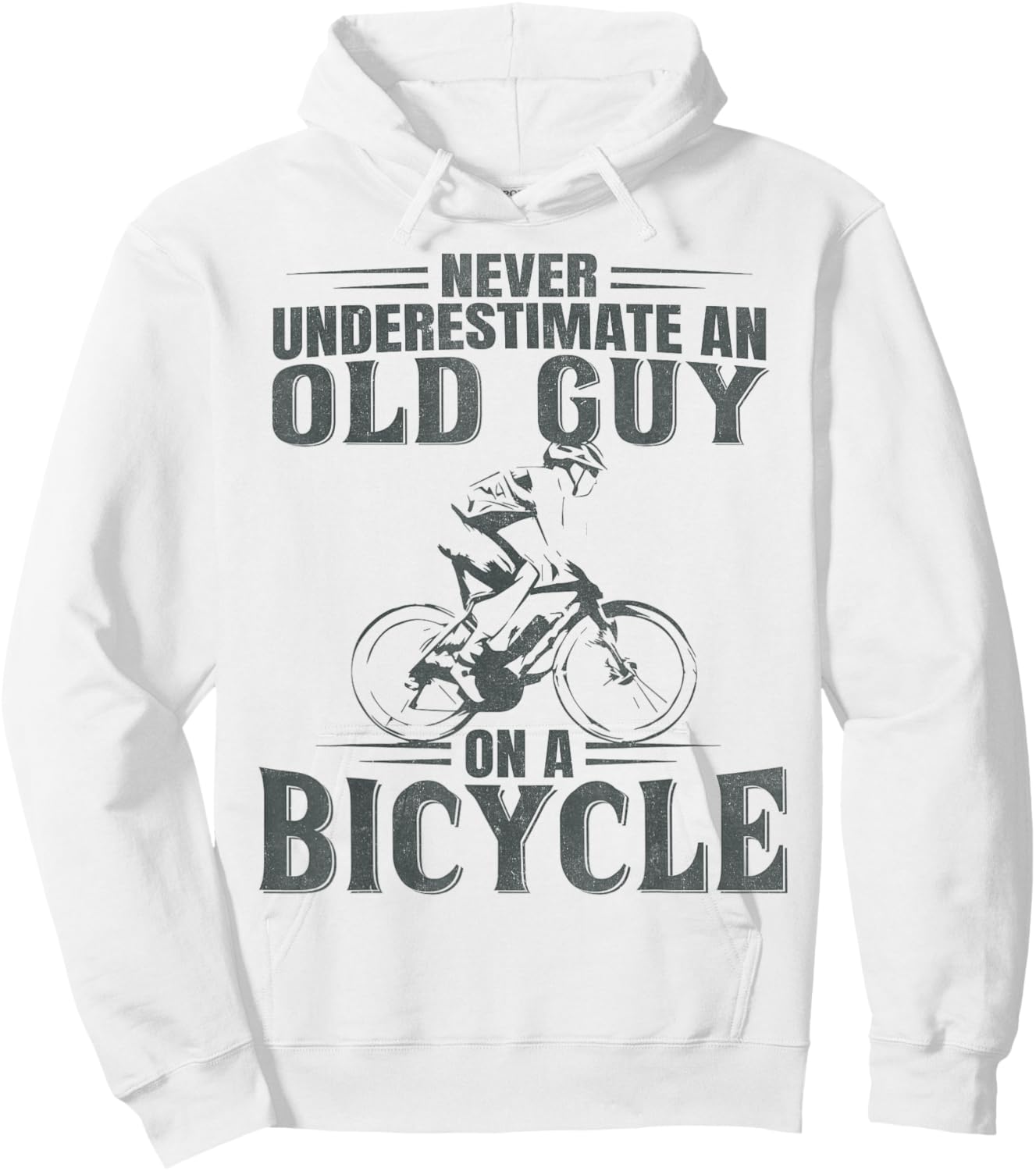 Never Underestimate An Old Guy On A Bicycle Cycling Hoodie - Hoodie | White