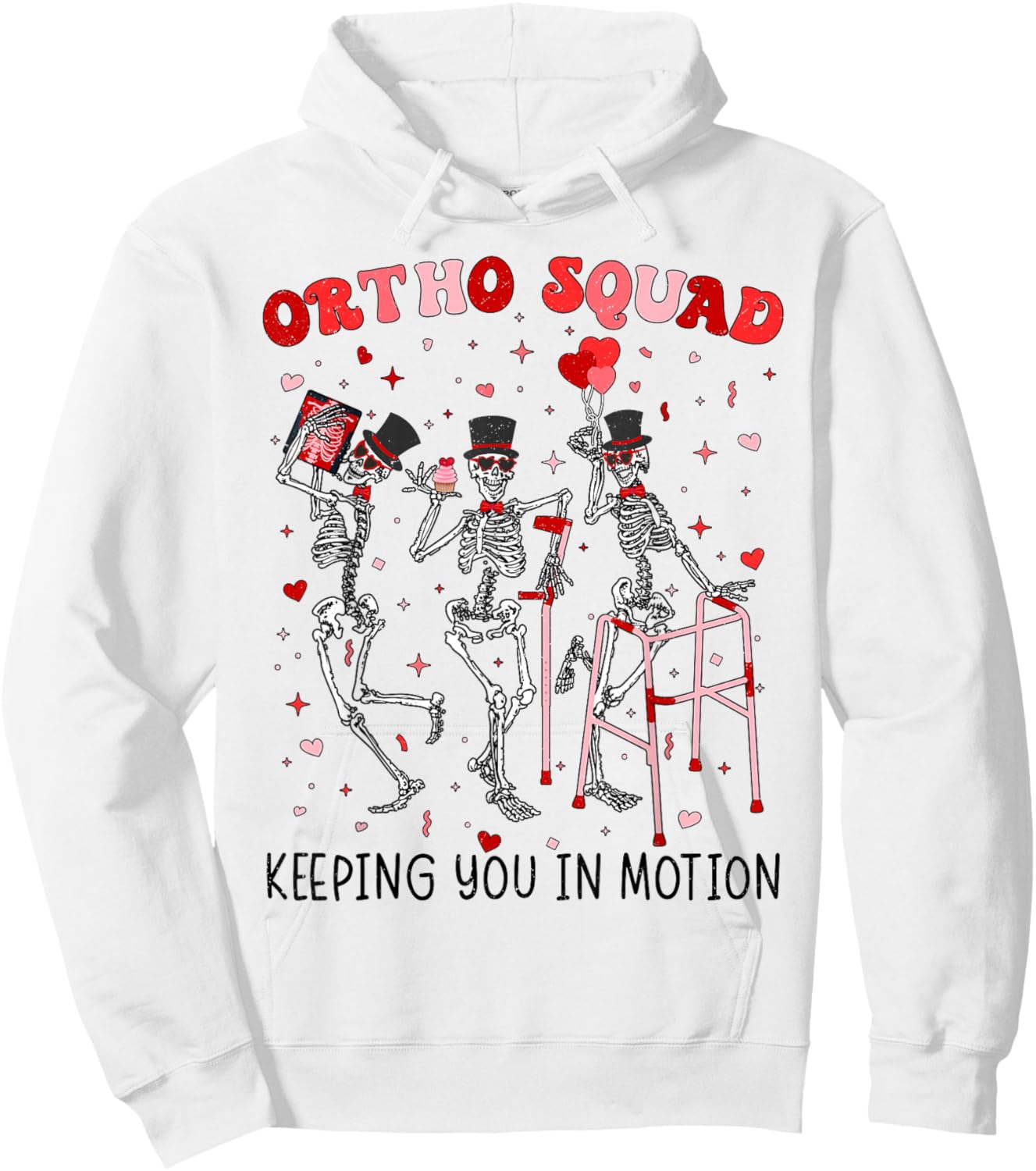 Ortho Squad Dancing Skeletons Valentines Orthopedic Hoodie - Hoodie | White