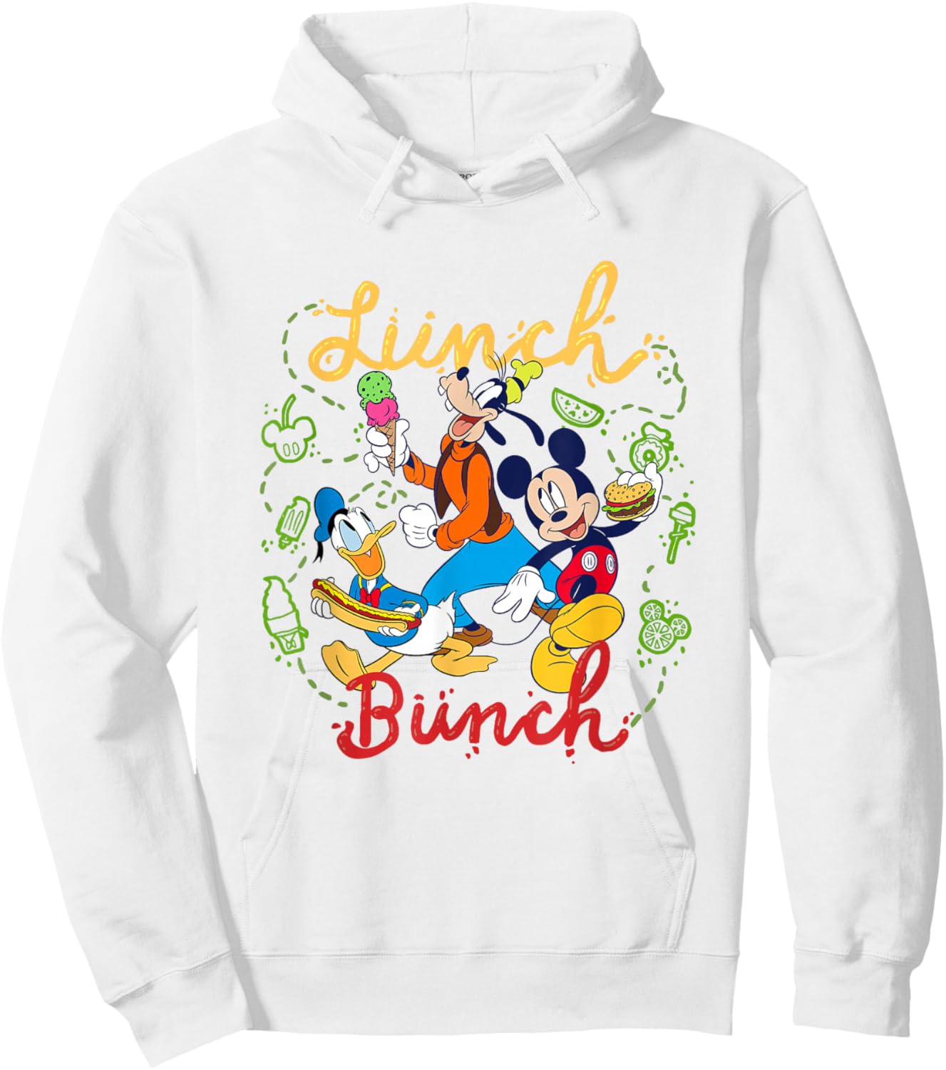 Disney Mickey And Friends Lunch Bunch Retro Group Hoodie - Hoodie | White
