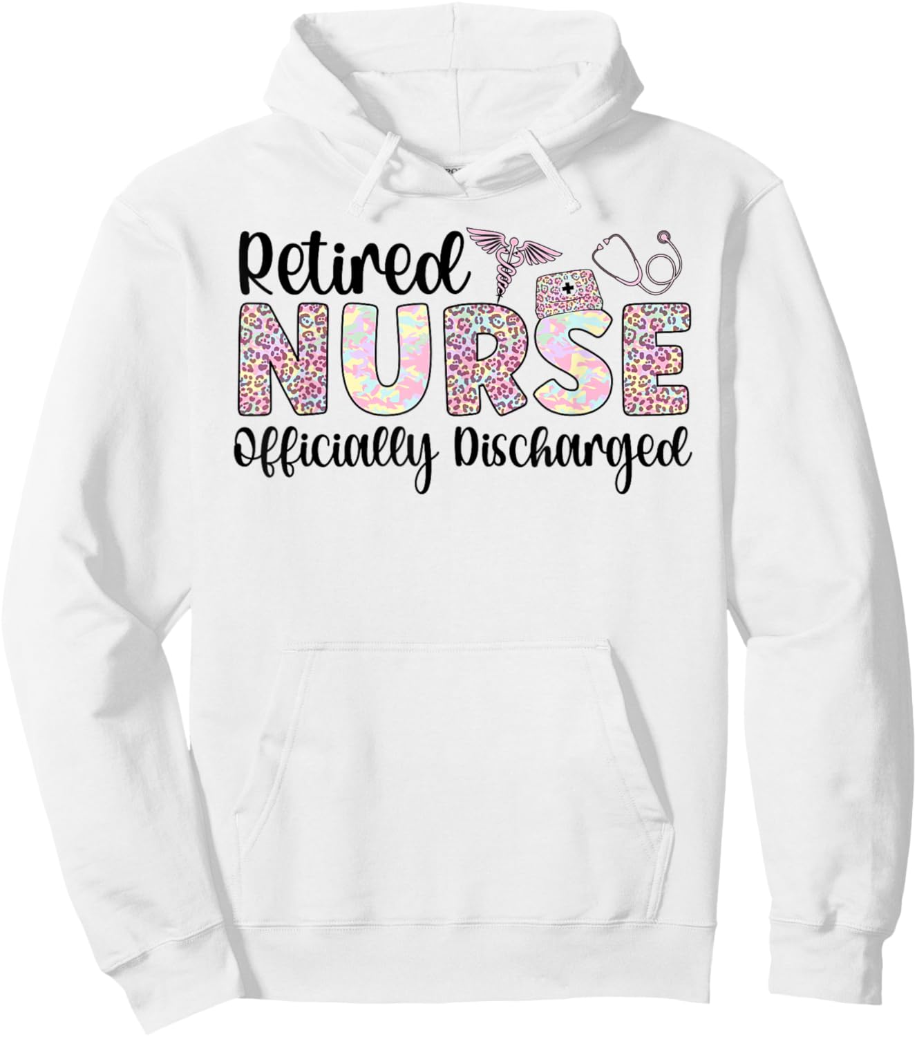 Retired Nurse Officially Discharged Nurse Retirement Hoodie - Hoodie | White