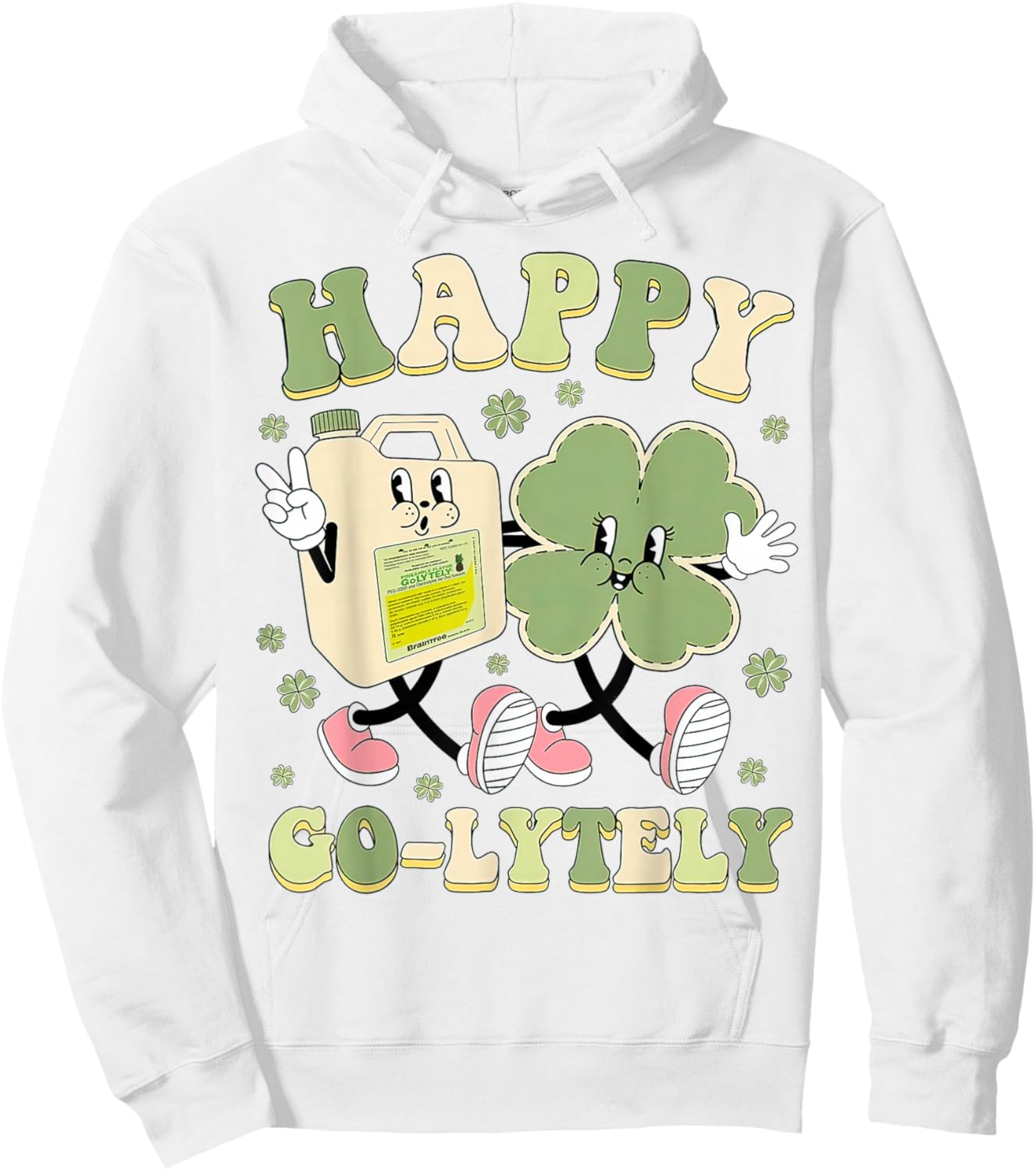 Happy Go-Lytely, Funny GI Nurse St Patrick's Day Shamrock Hoodie - Hoodie | White