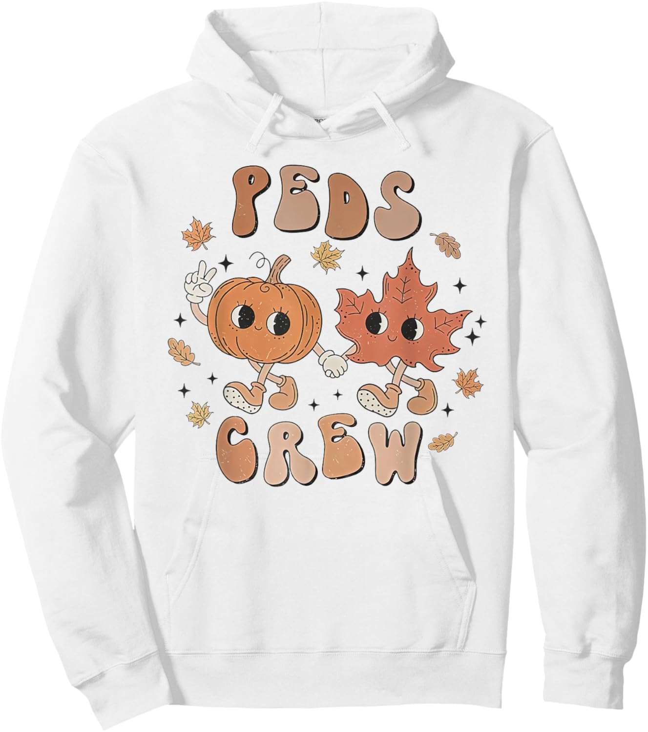 PEDS Crew Nurse etro Groovy Pumpkin Thanksgiving Pediatrics Hoodie - Hoodie | White