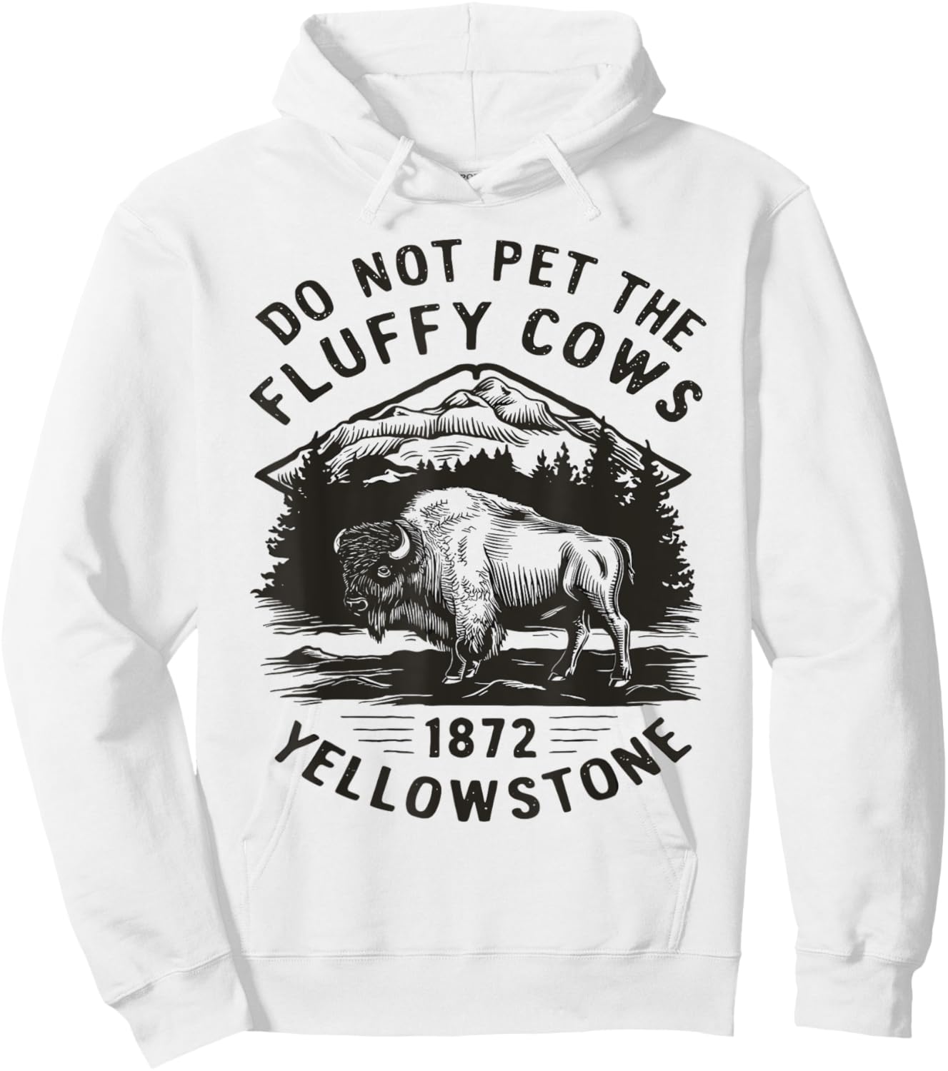 Do Not Pet the Fluffy Cows Yellowstone Design Hoodie - Hoodie | White