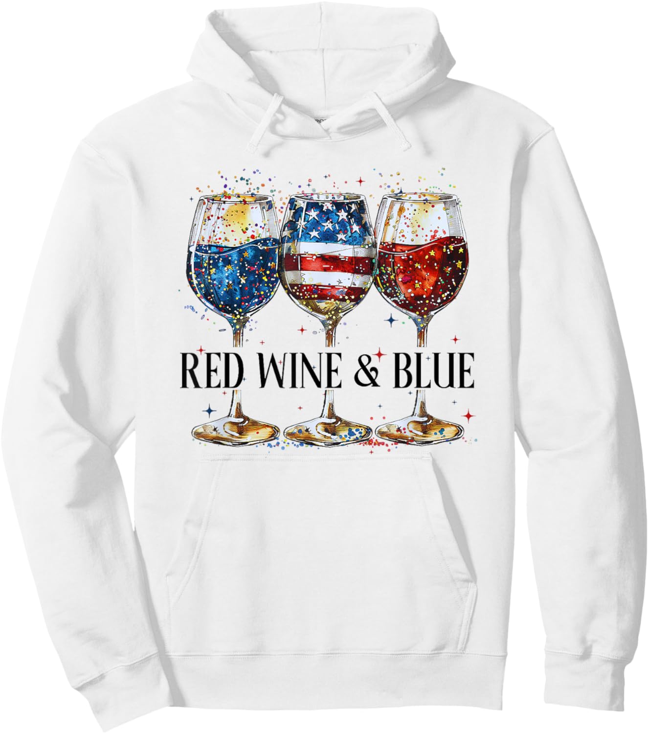 Red Wine and Blue Hoodie - Hoodie | White