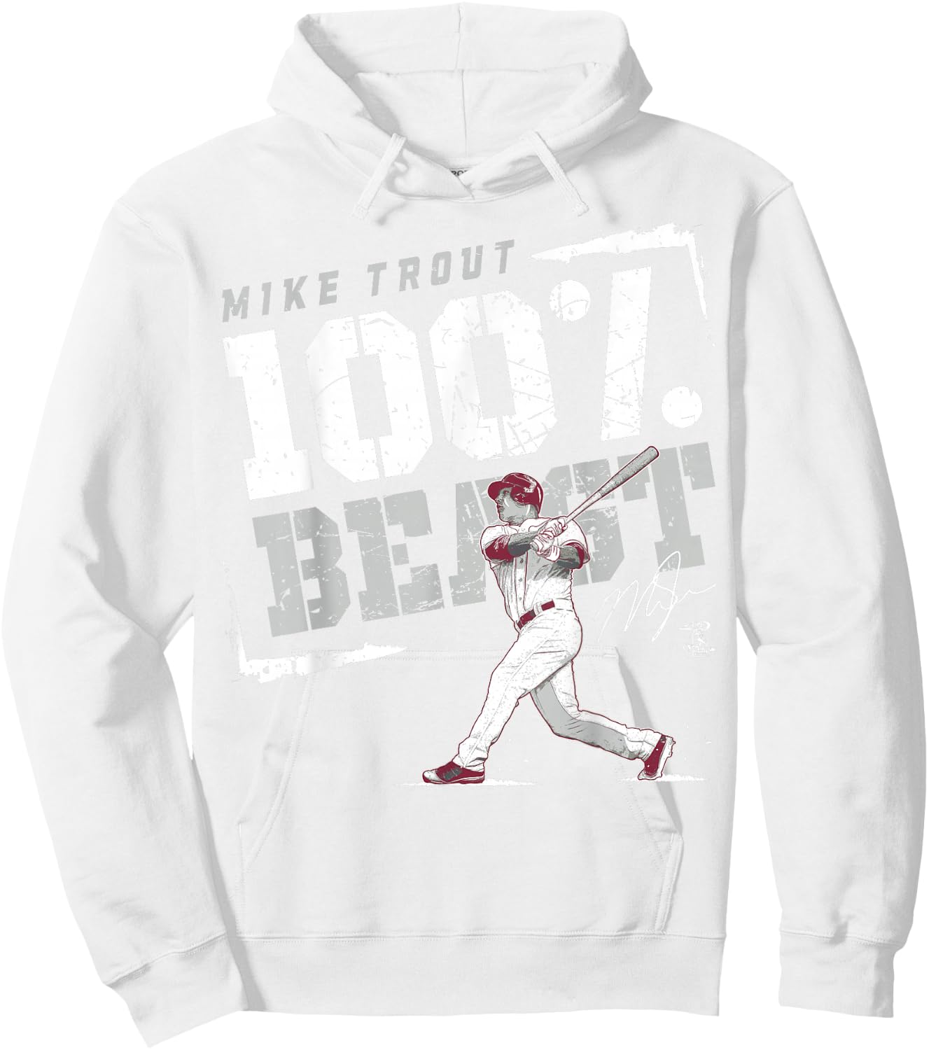 Mike Trout 100% Beast - Apparel Hoodie - Hoodie | White