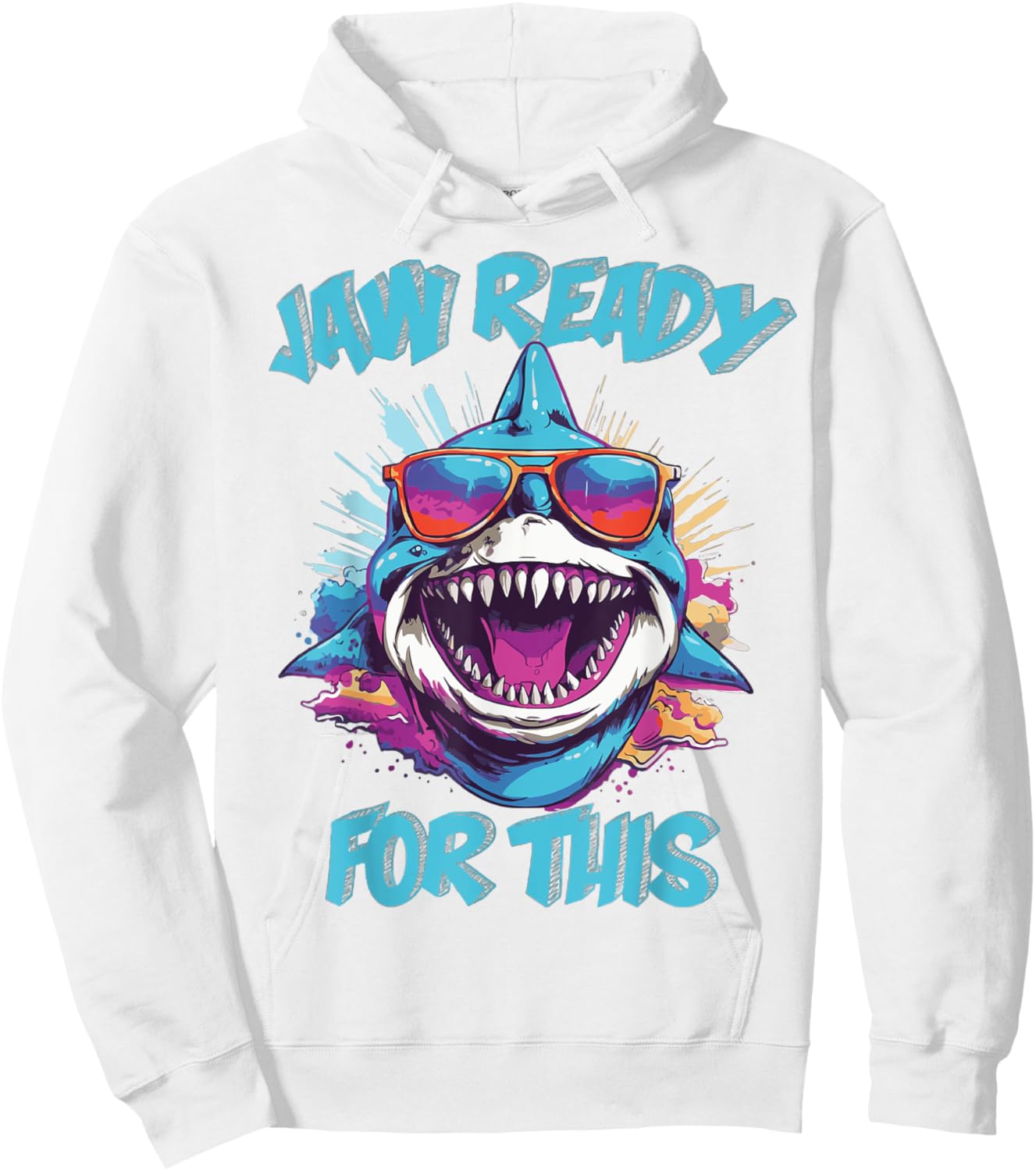 Jaw Ready For This Funny Shark Lover Pun Ocean Wildlife Hoodie - Hoodie | White