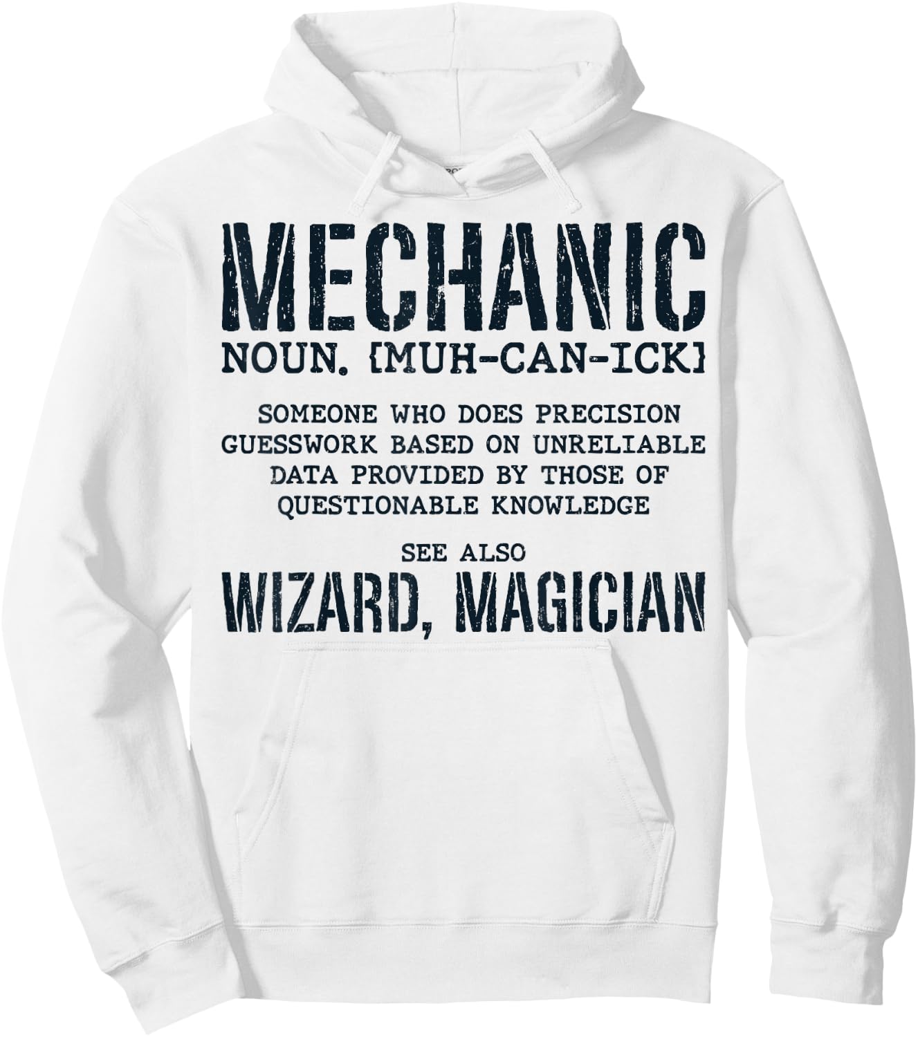 Mechanic Definition Funny Noun Meaning Vintage Gifts Men Hoodie - Hoodie | White
