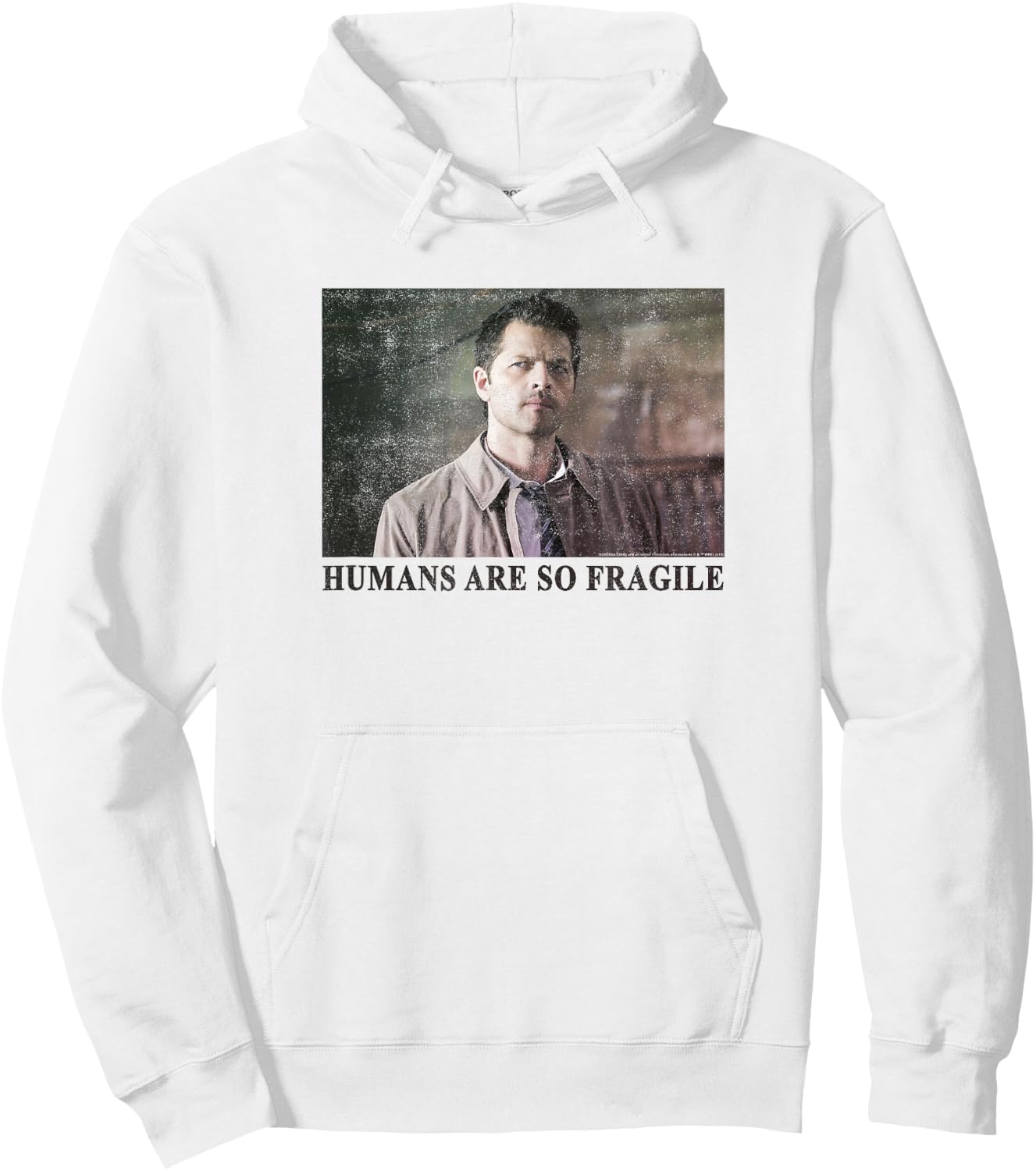 Supernatural Castiel Humans are So Fragile Hoodie - Hoodie | White
