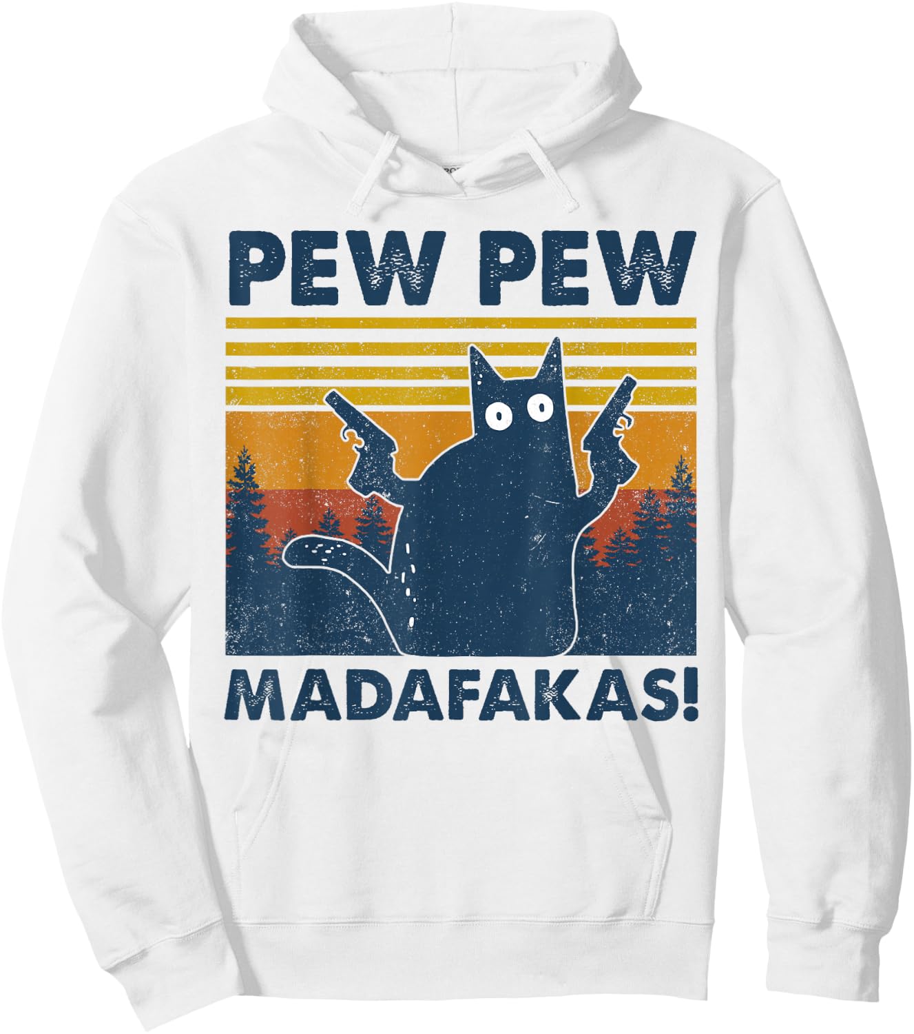 Vintage Cats Pew Pew Madafakas Funny Crazy Cat Lovers Gifts Small Hoodie - Hoodie | White