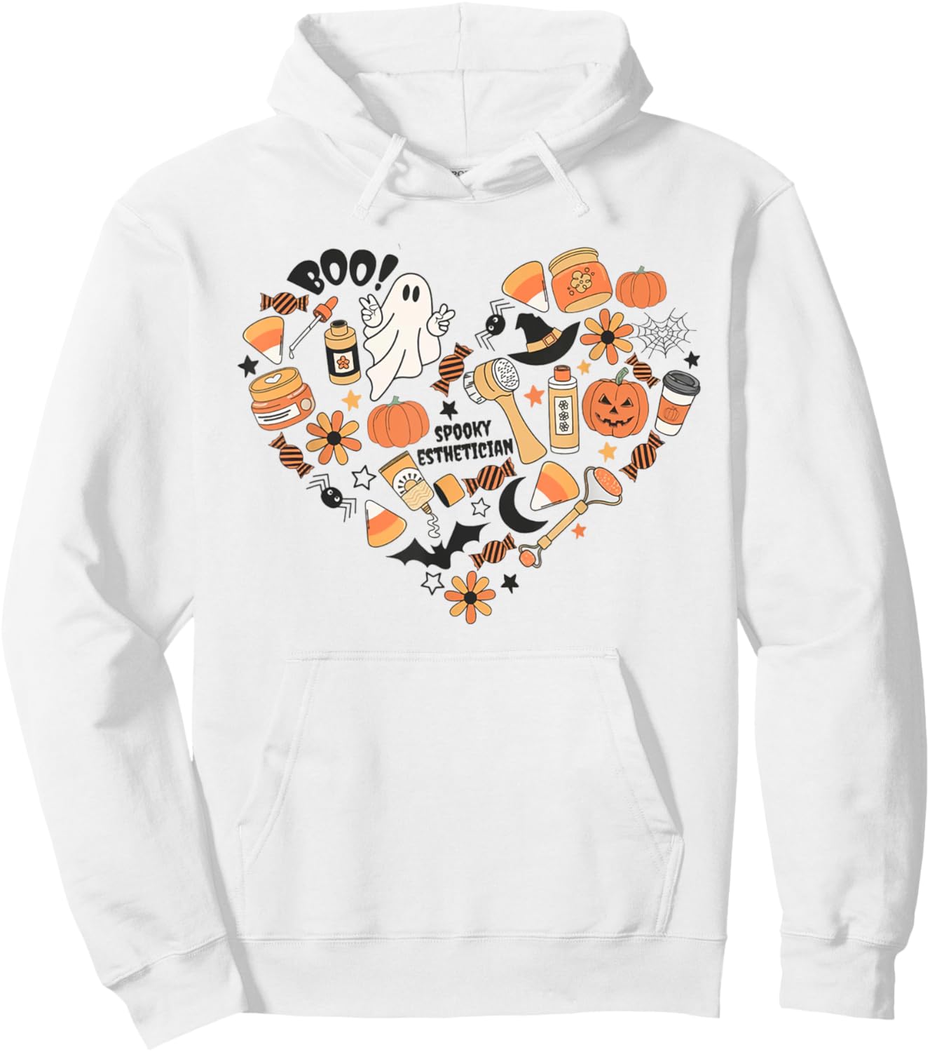 Spooky Esthetician Fall Autumn Halloween Skin Therapist Hoodie - Hoodie | White