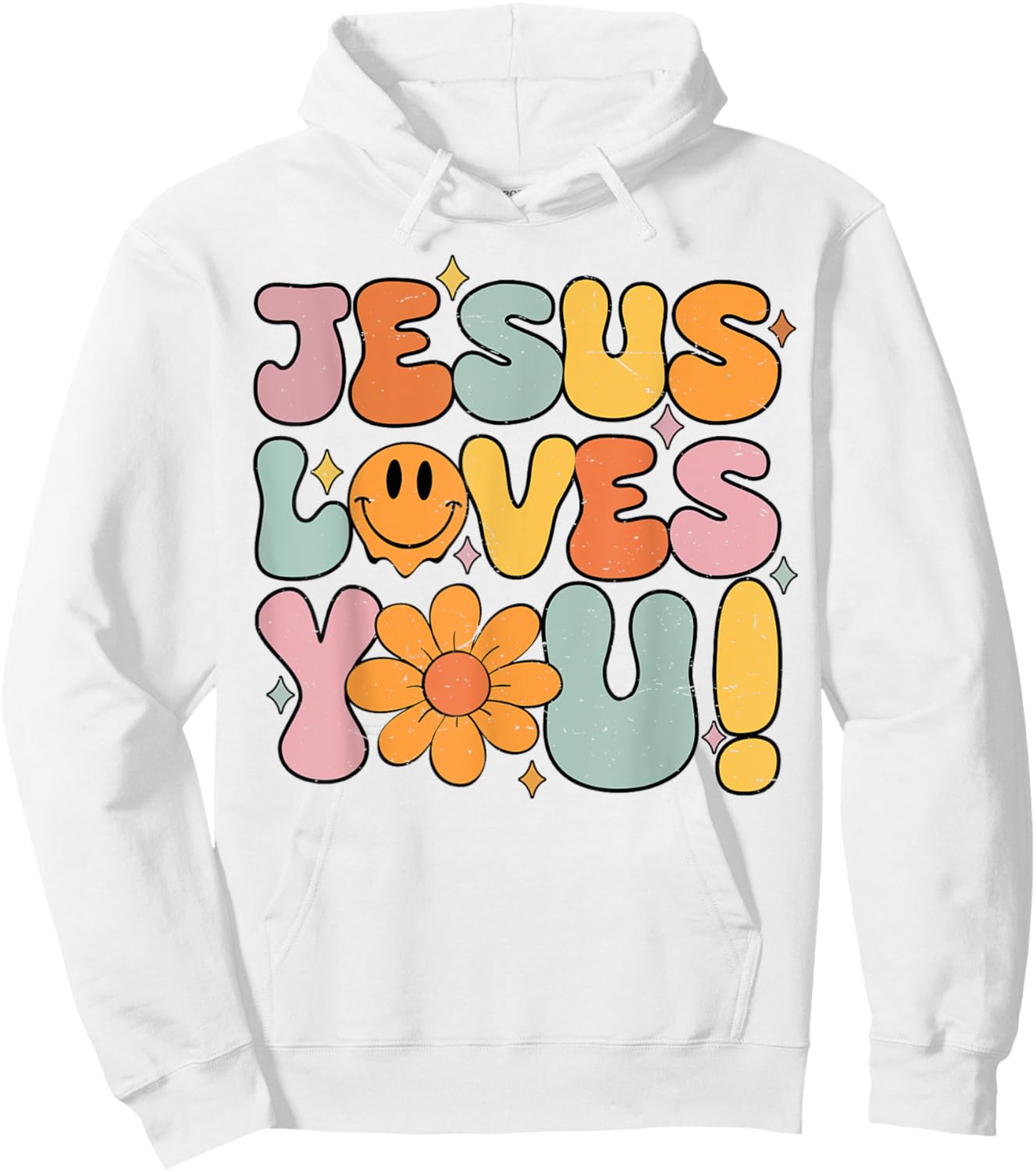 Jesus Loves You Cute Christian Teen Girl Graphic Hoodie - Hoodie | White