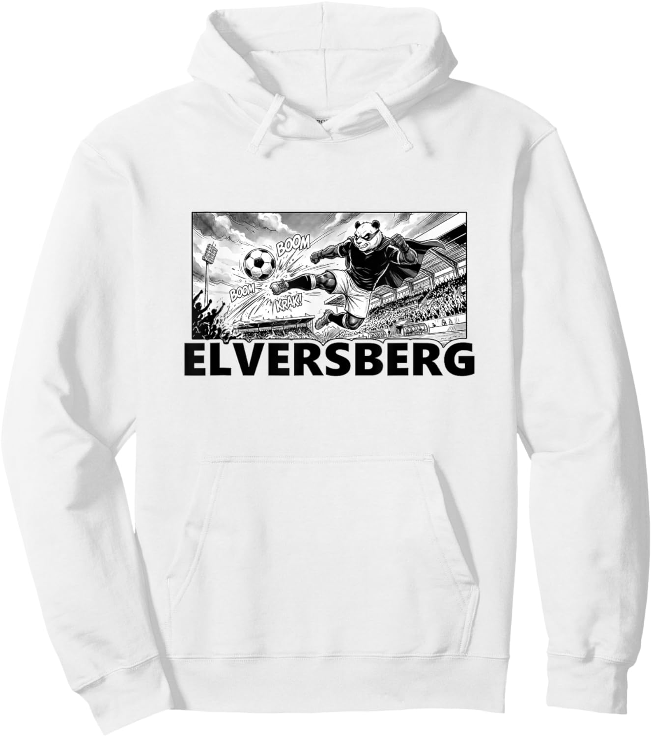 Fußball Panda Kaiserlinde Elversberg Erste Liga Schwarz Weiß Hoodie - Hoodie | White