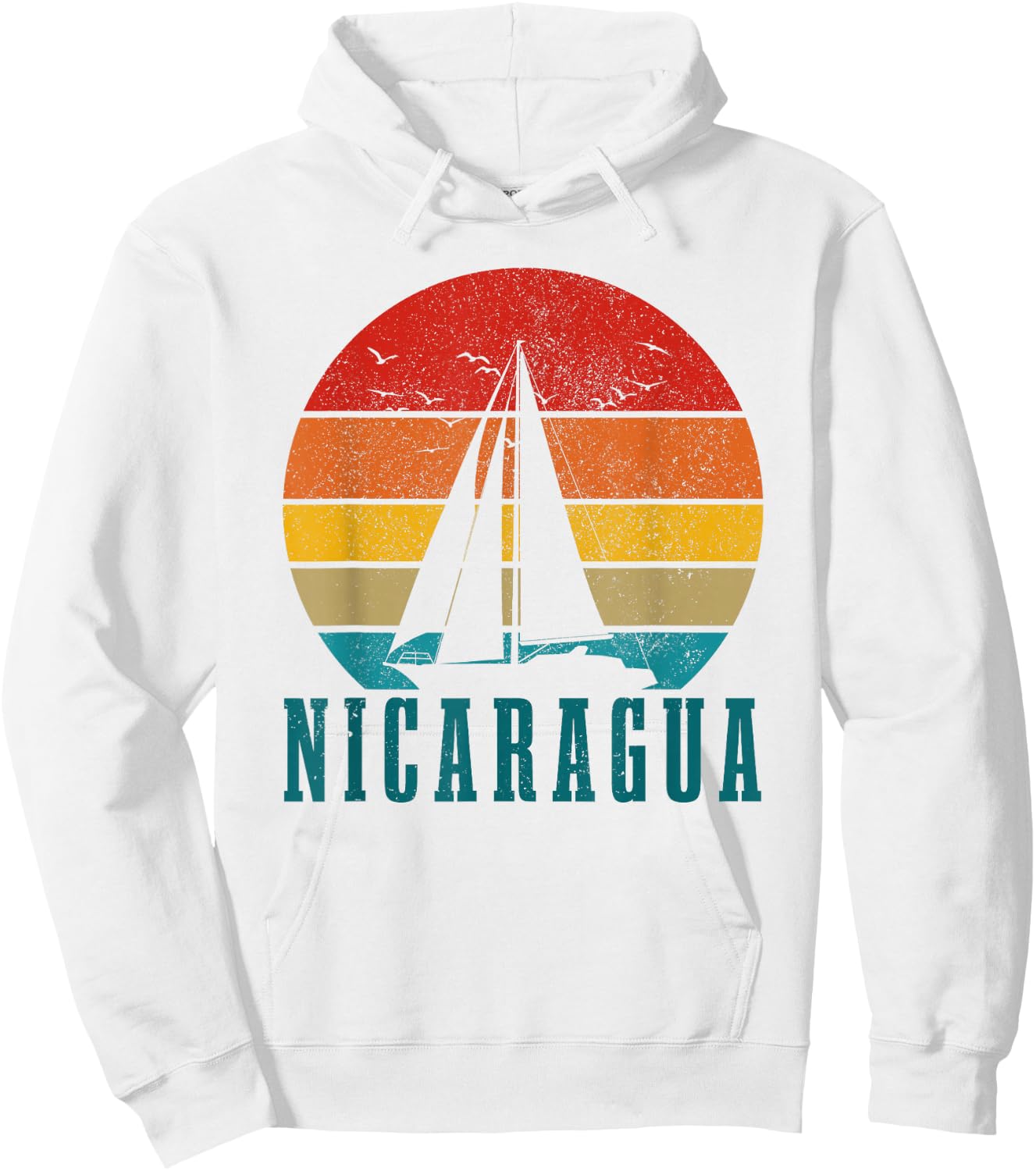 Nicaragua Vintage Sailing Souvenir Hoodie - Hoodie | White