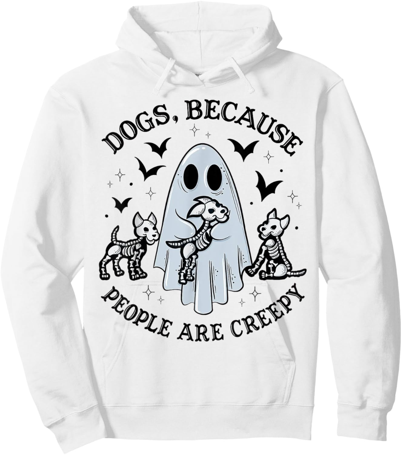 Dogs Because People Are Creepy Halloween Dog Grooming Hoodie - Hoodie | White