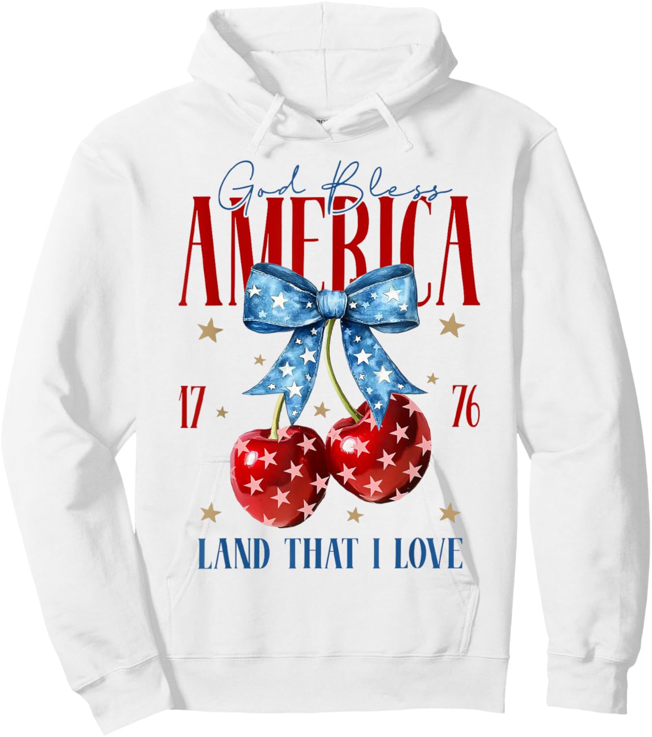 Cherry Coquette USA God Bless America 1776 Land That I Love Hoodie - Hoodie | White