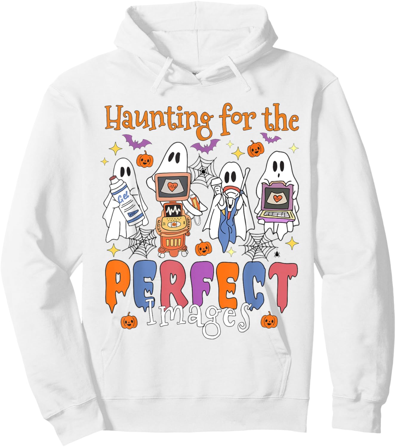 Women Halloween Sonographer Haunting For The Perfect Images Hoodie - Hoodie | White