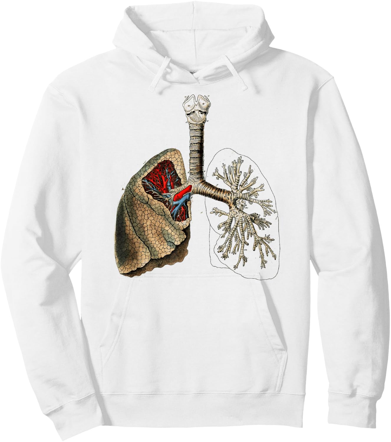 Human Lung Vintage Lung Medical Anatomy Hoodie - Hoodie | White