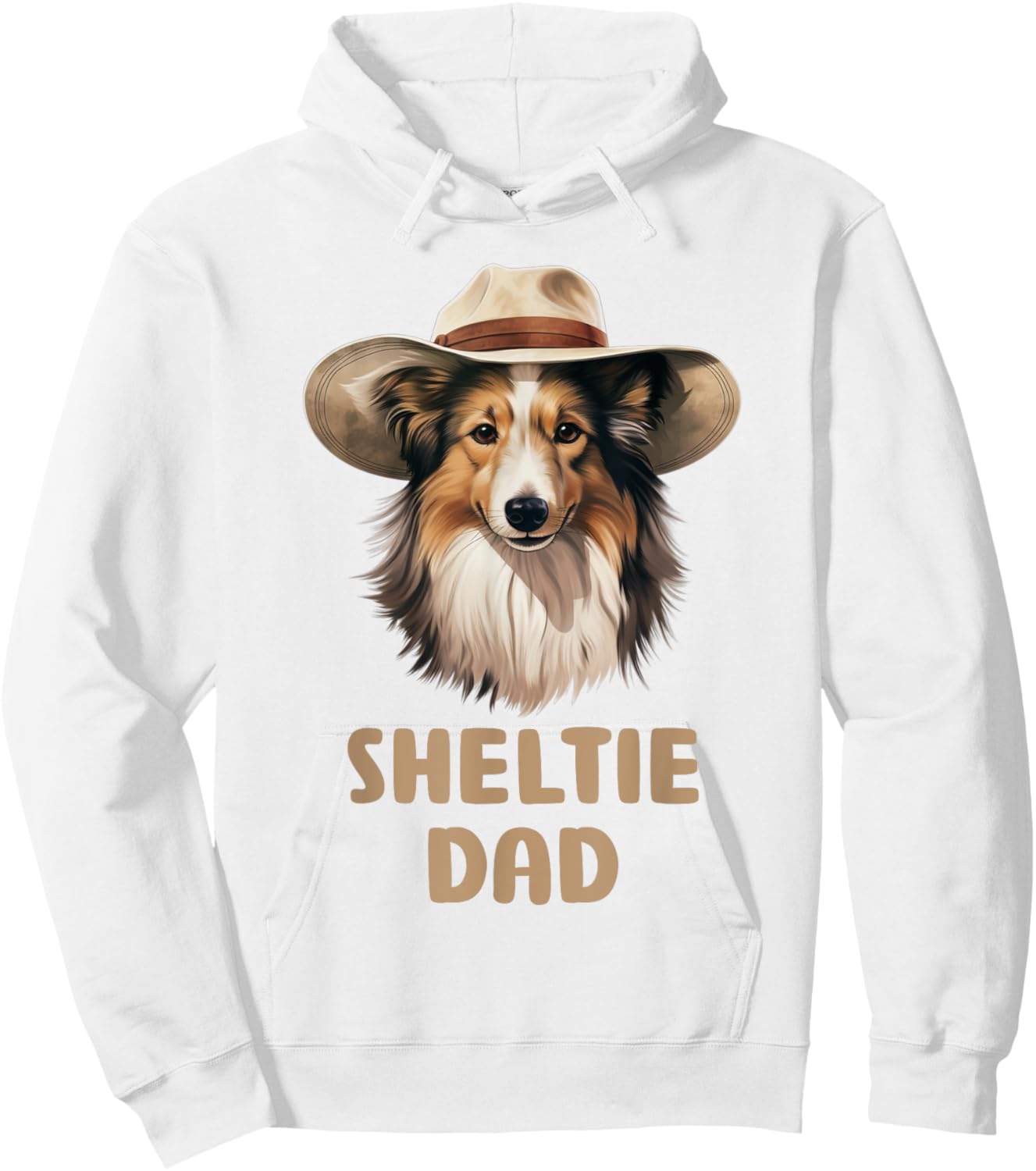 Cute Sheltie Dad Dog Lovers Gift Funny Puppy Sheltie Owner Hoodie - Hoodie | White