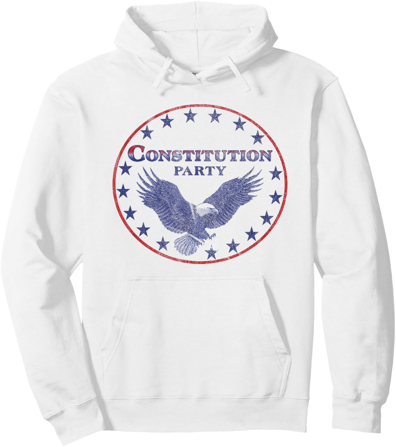 Constitution Party (white) - Single Eagle Logo Frontprint Hoodie - Hoodie | White